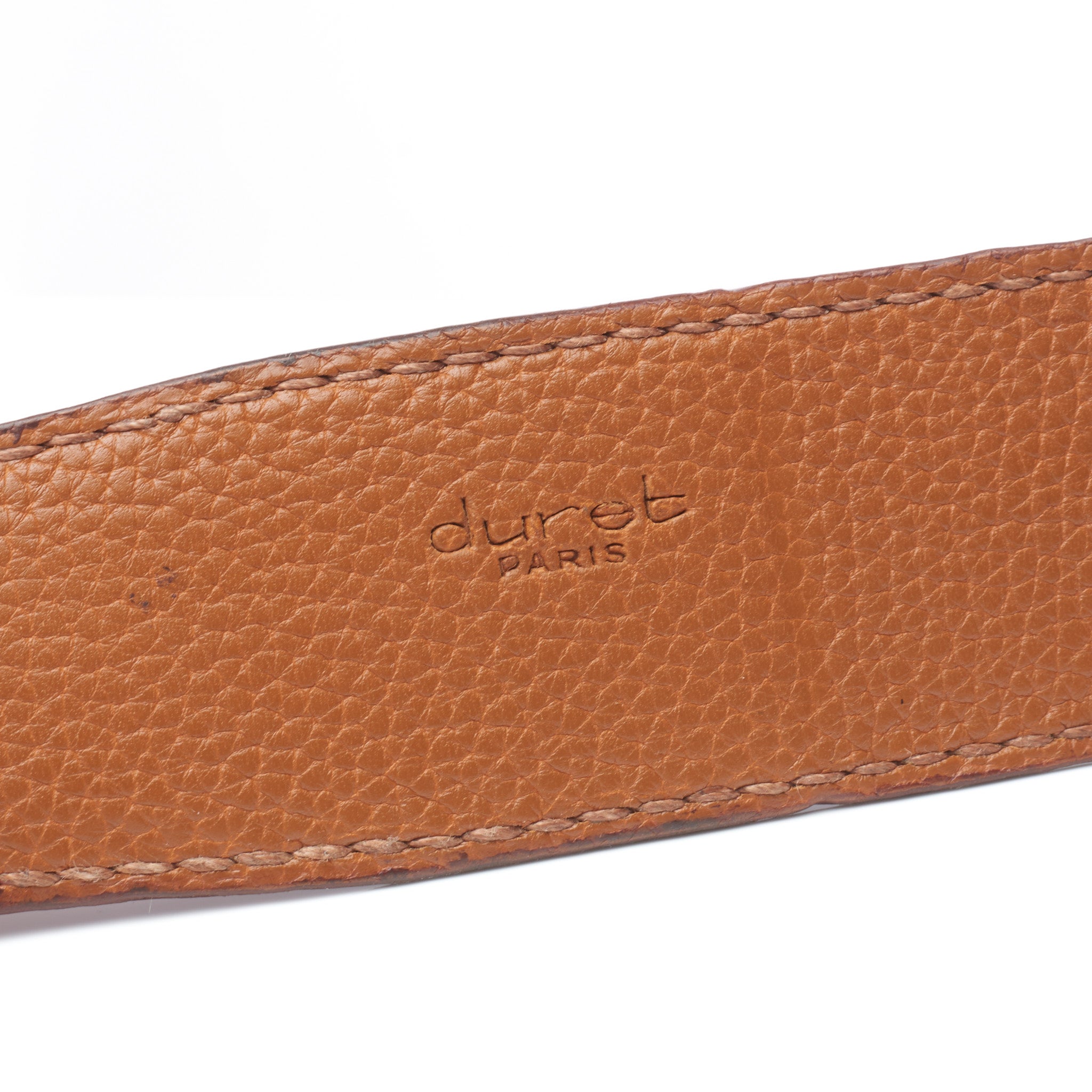 DURET Paris Tan Croco Crocodile Belt with Art Deco Buckle 37" 95cm DURET