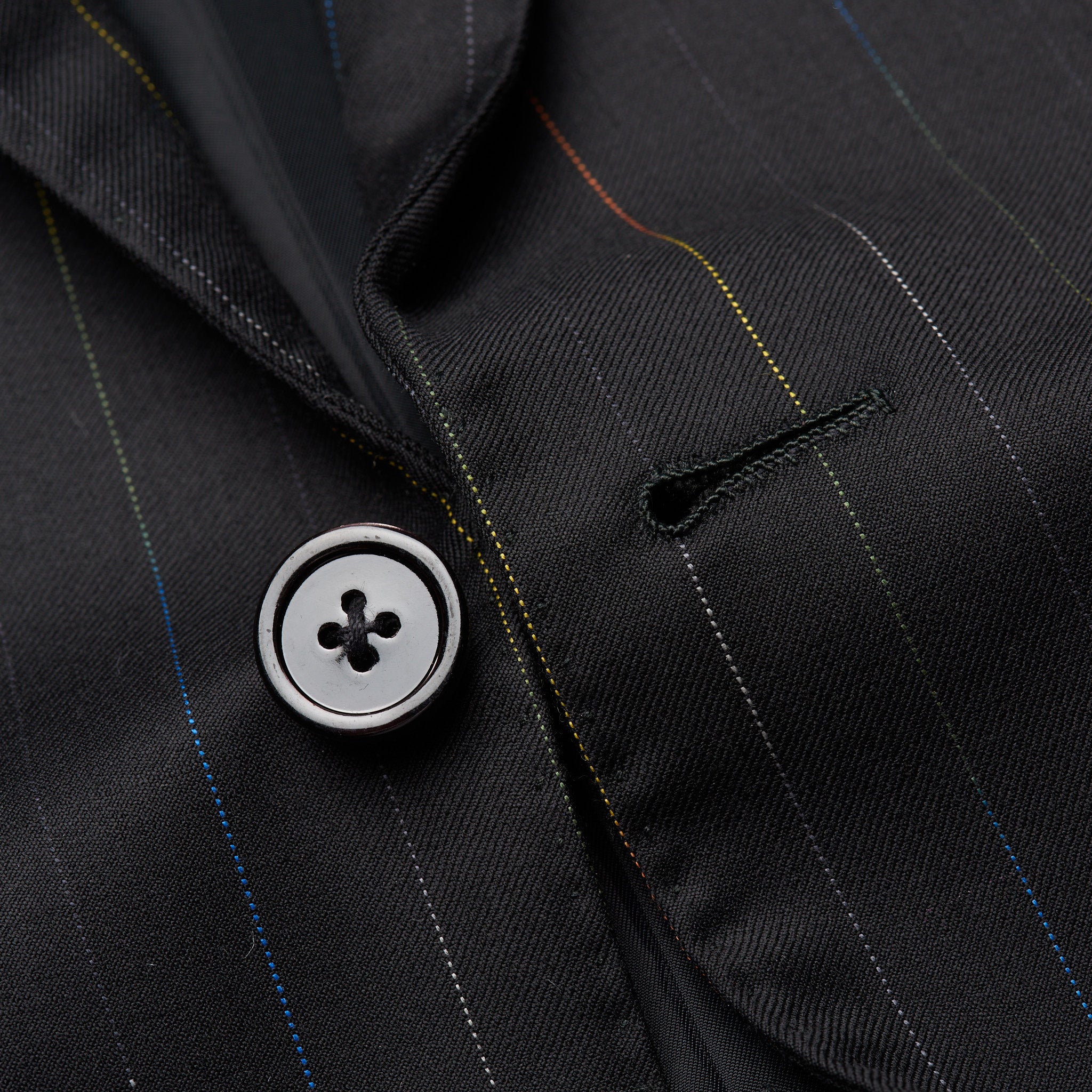 D'AVENZA Handmade Black Striped Wool Super 150's Suit EU 54 NEW US 44 D'AVENZA