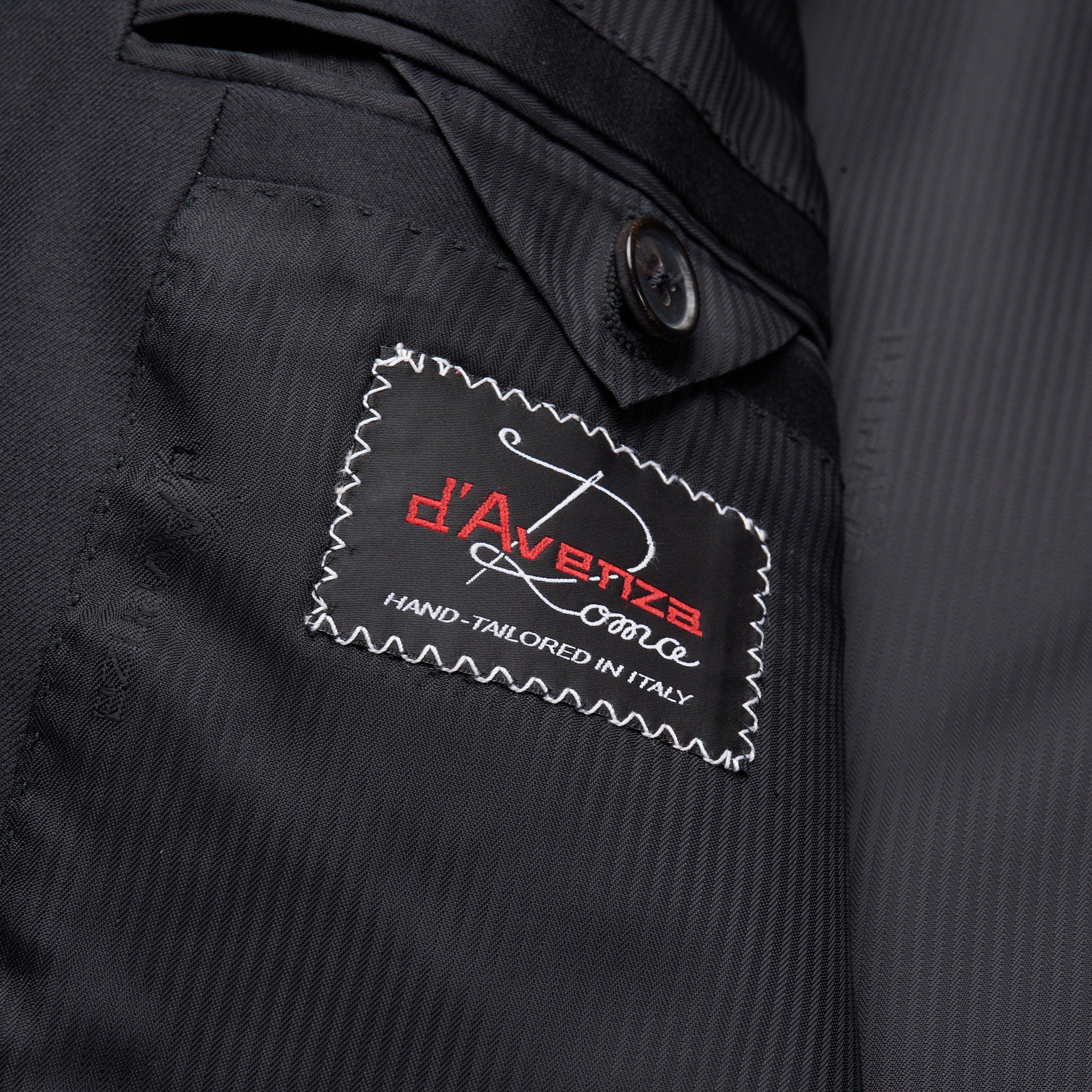 D'AVENZA Handmade Black Wool Super 150's Formal Suit EU 56 NEW US 46 D'AVENZA