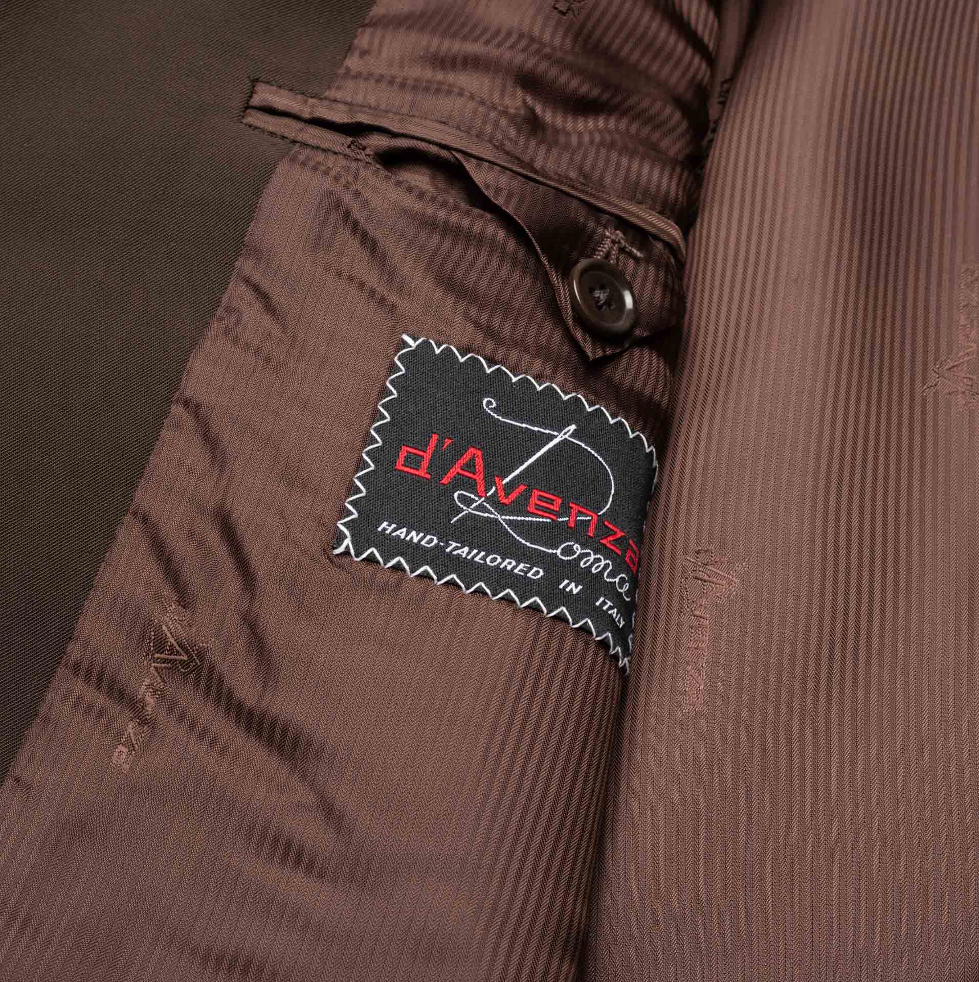 D'AVENZA Roma Handmade Brown Polyester Suit EU 52 NEW US 42 D'AVENZA