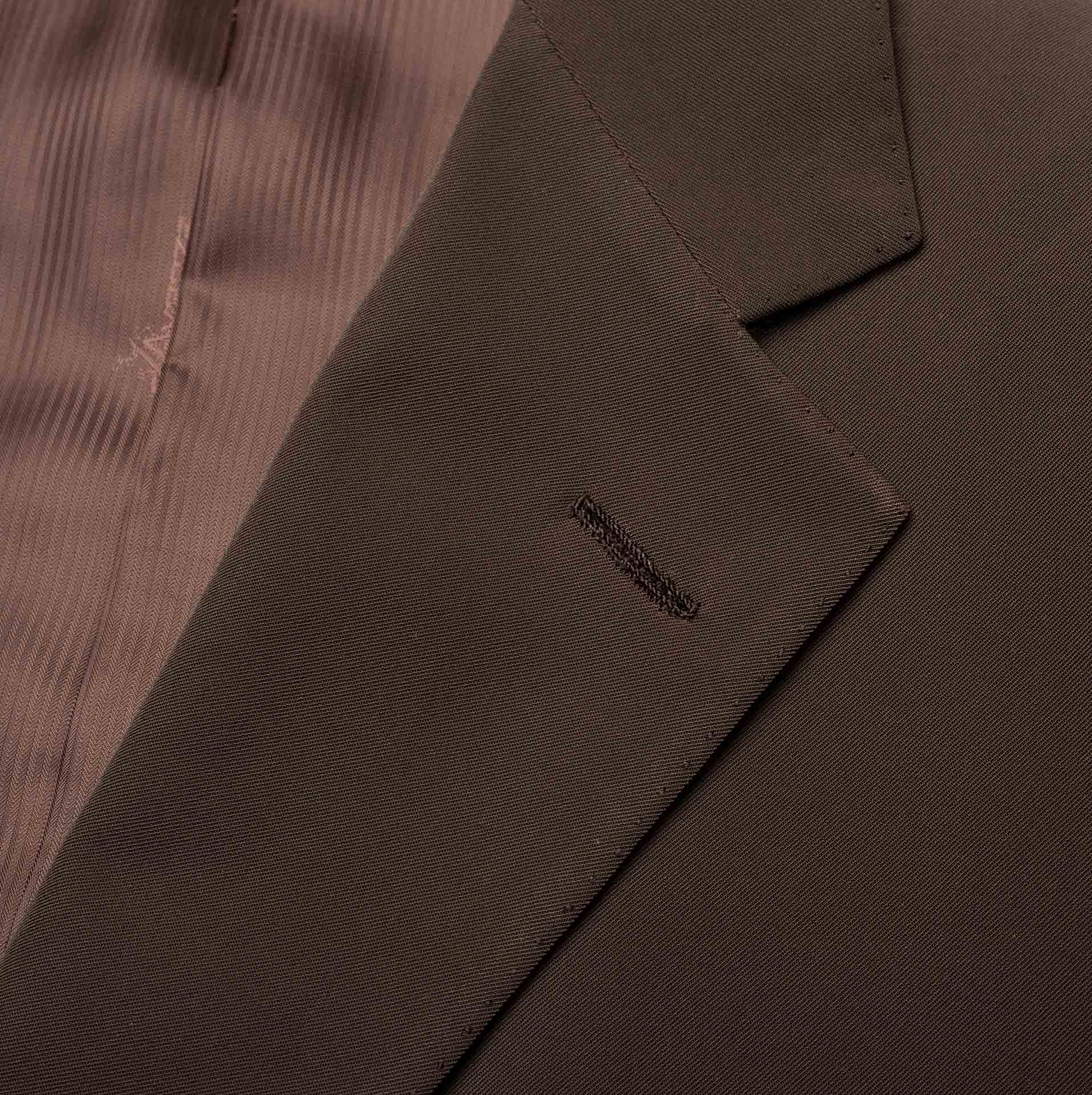 D'AVENZA Roma Handmade Brown Polyester Suit EU 52 NEW US 42 D'AVENZA