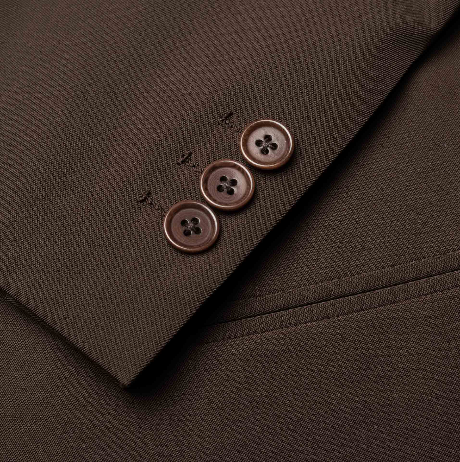 D'AVENZA Roma Handmade Brown Polyester Suit EU 52 NEW US 42 D'AVENZA