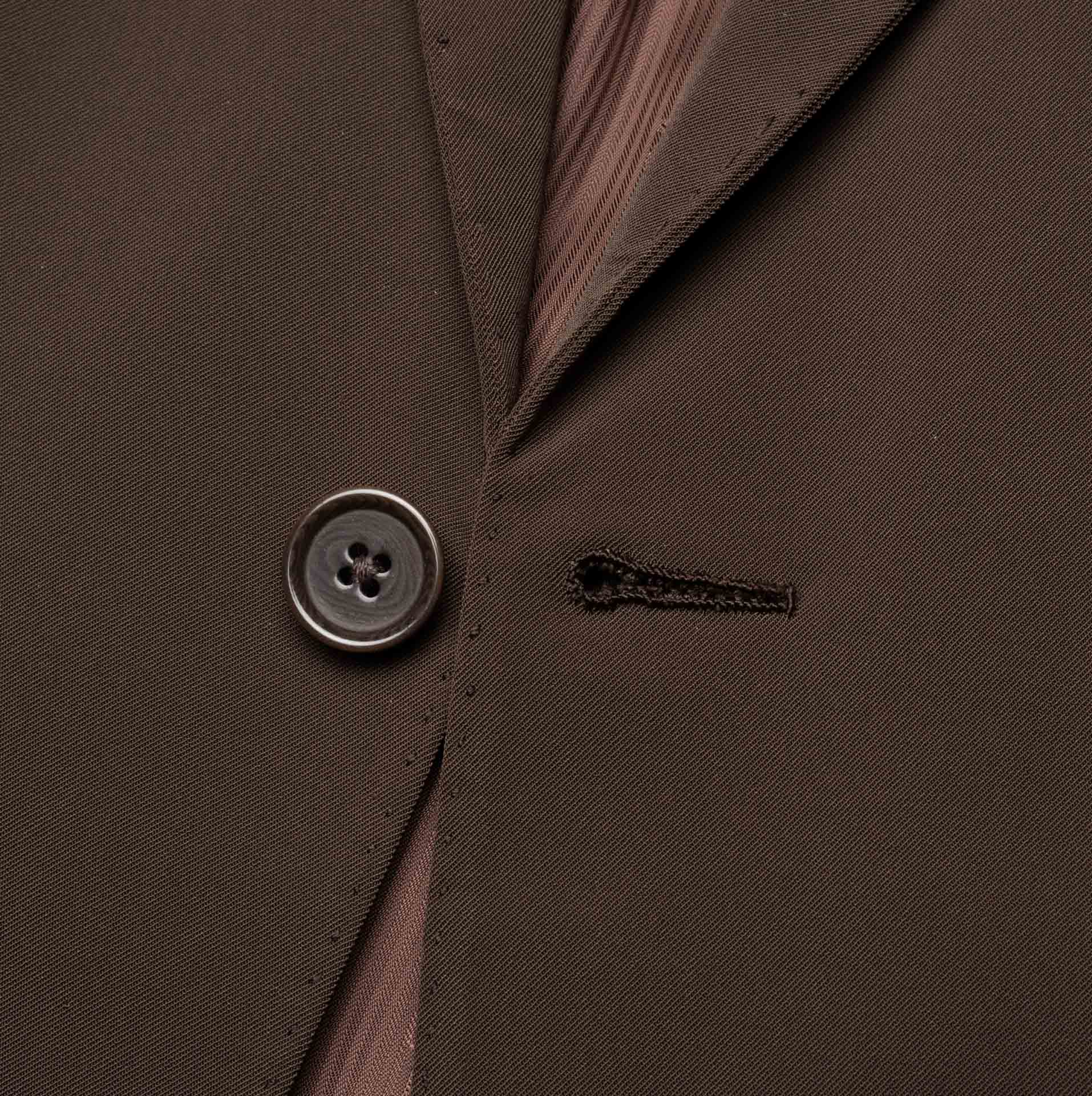 D'AVENZA Roma Handmade Brown Polyester Suit EU 52 NEW US 42 D'AVENZA