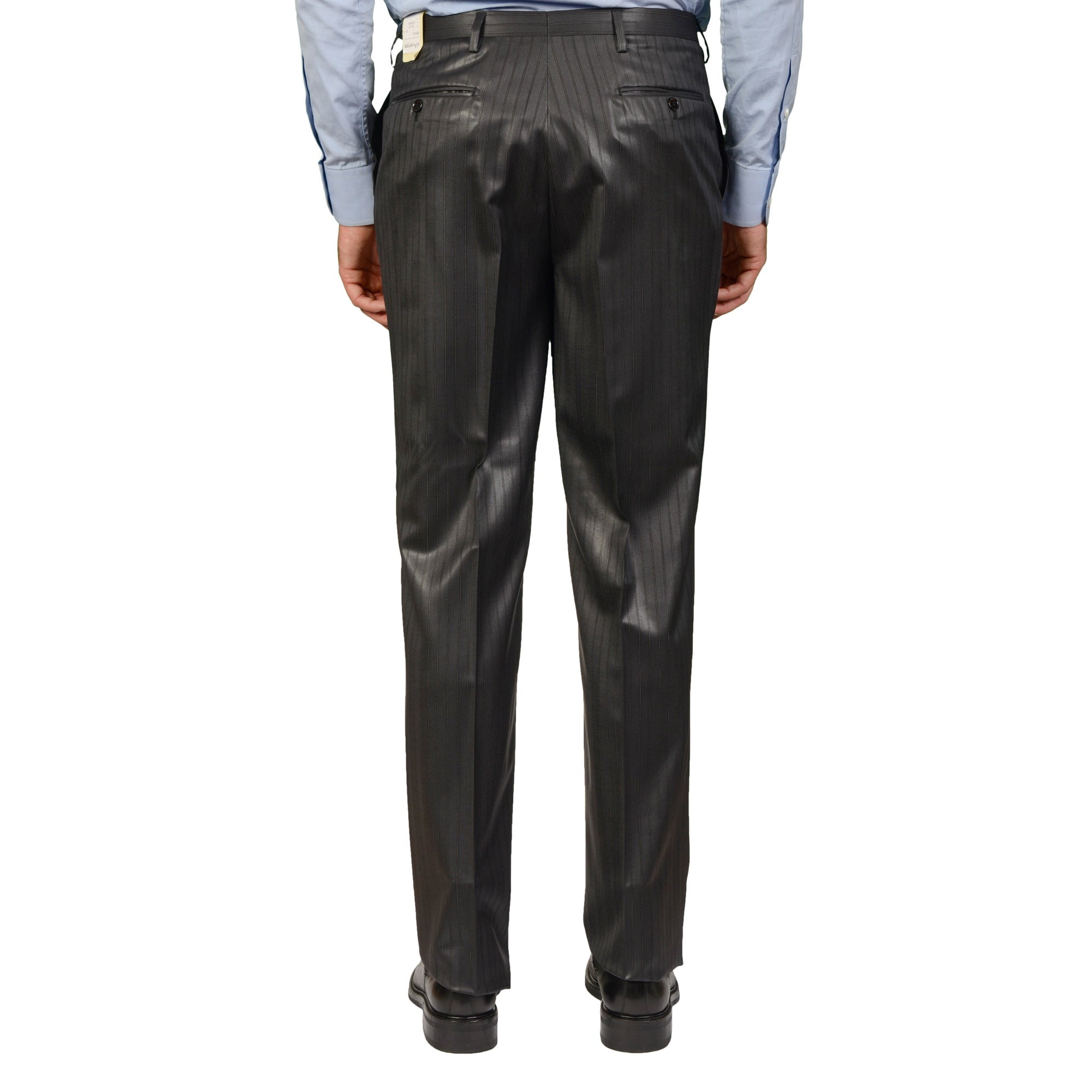 D'AVENZA Roma For MIOZZI Handmade Gray Striped Wool Suit EU 50 NEW US 40 D'AVENZA