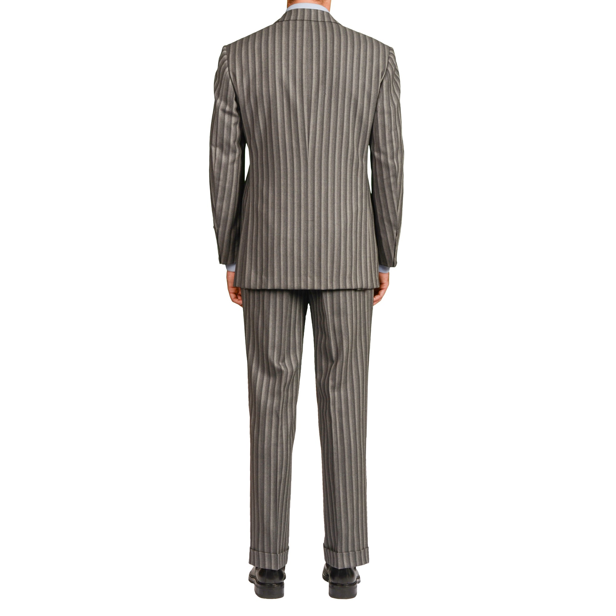 D'AVENZA Roma Handmade Gray Striped Wool-Cashmere Suit EU 50 NEW US 40 D'AVENZA