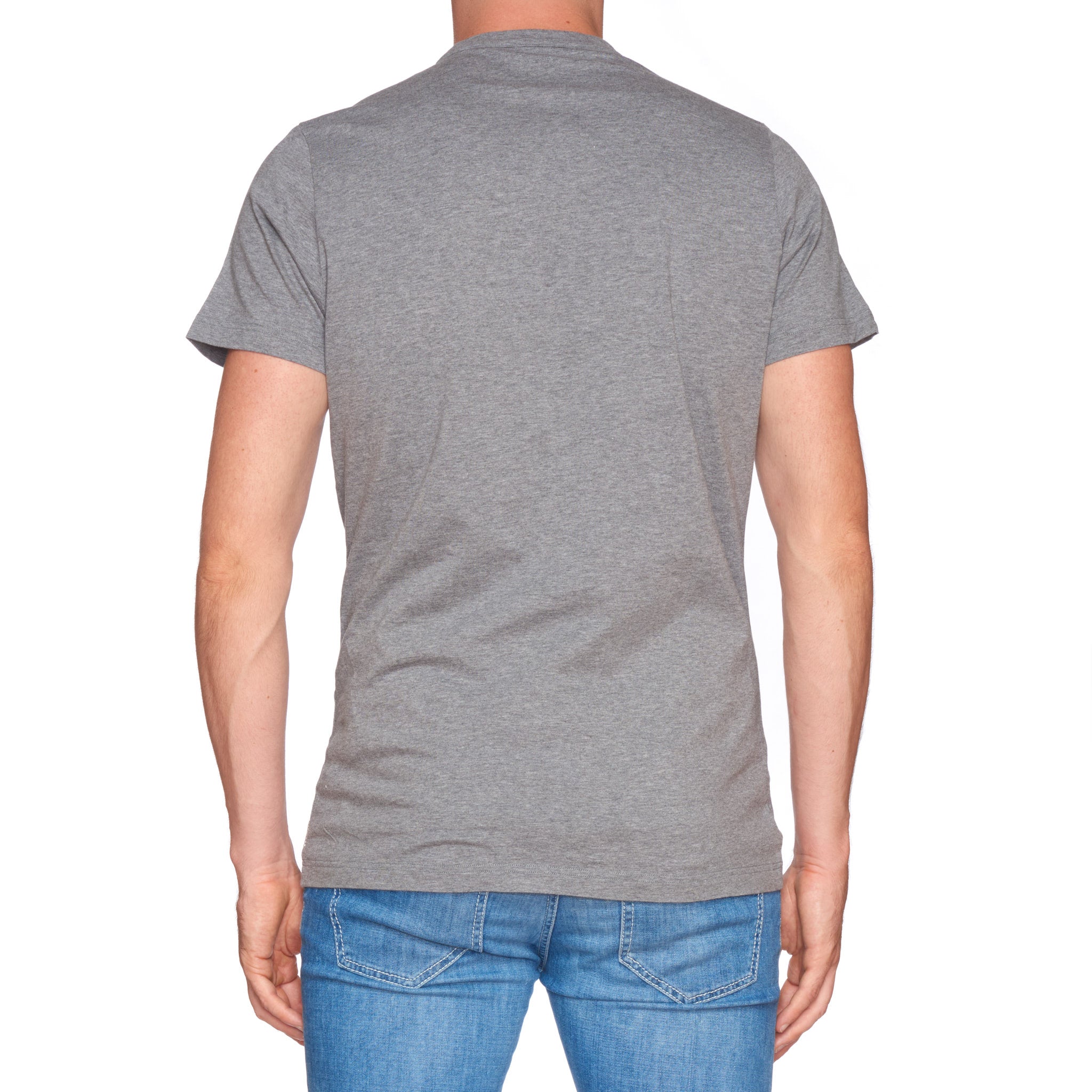 ELEVENTY Made in Italy Gray Cotton Short Sleeve Henley T-Shirt Size L (Slim) ELEVENTY