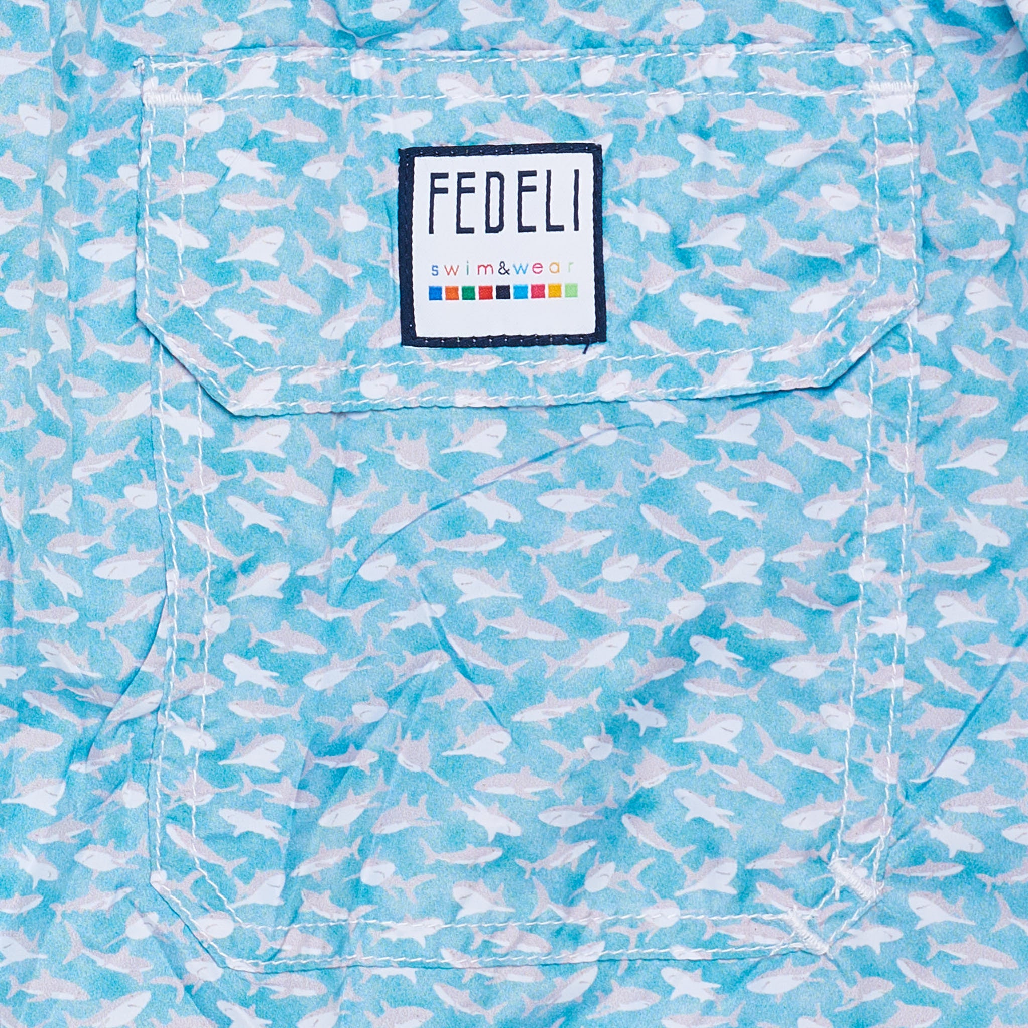 FEDELI Blue Dolphins Printed Madeira Airstop Swim Shorts Trunks NEW Size 3XL FEDELI