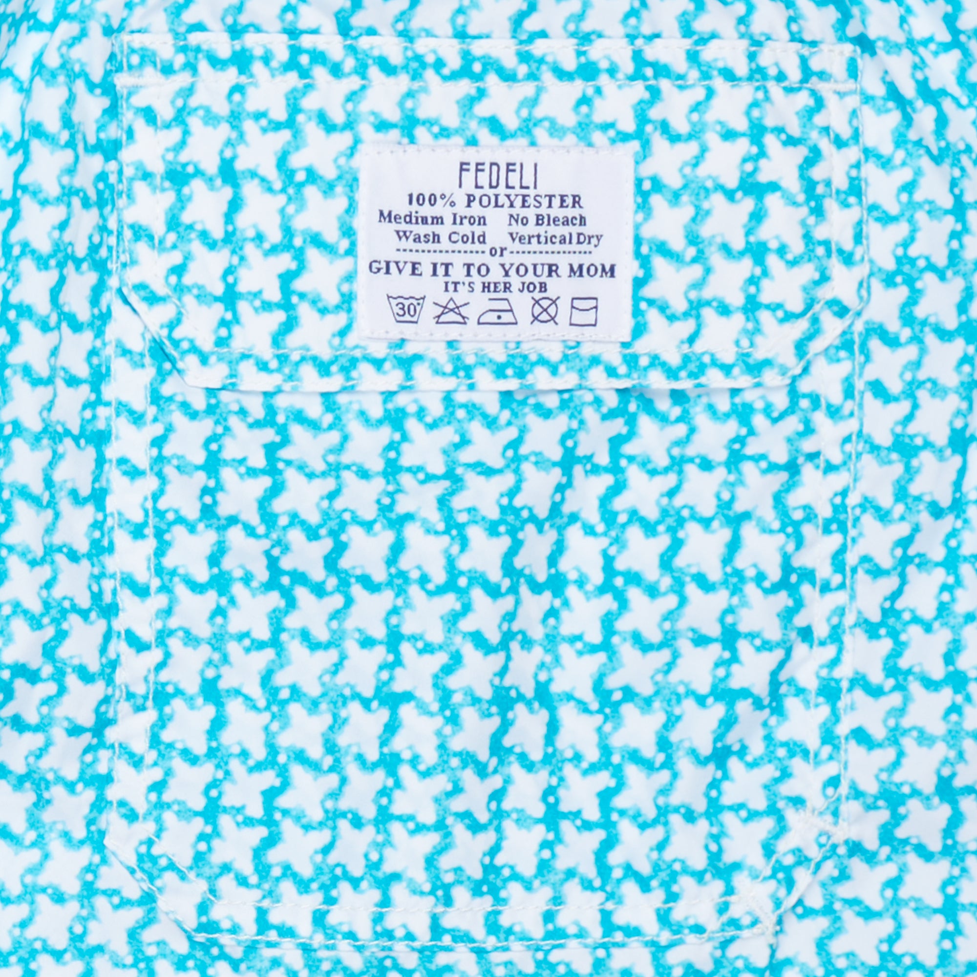 FEDELI Blue-White Geometric Printed Madeira Airstop Swim Shorts Trunks NEW 2XL FEDELI