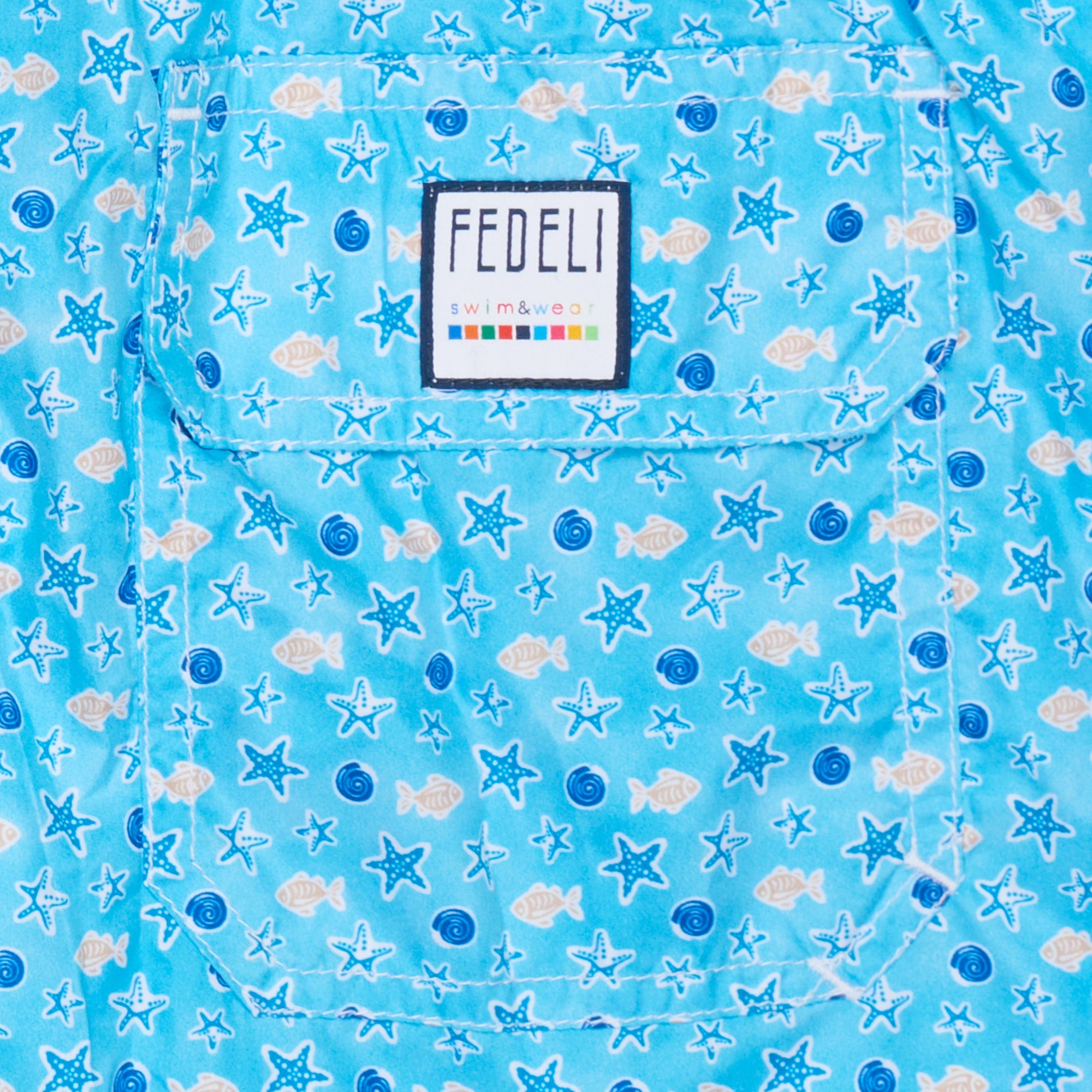 FEDELI Blue Sea Animals Print Madeira Airstop Swim Shorts Trunks NEW 3XL FEDELI