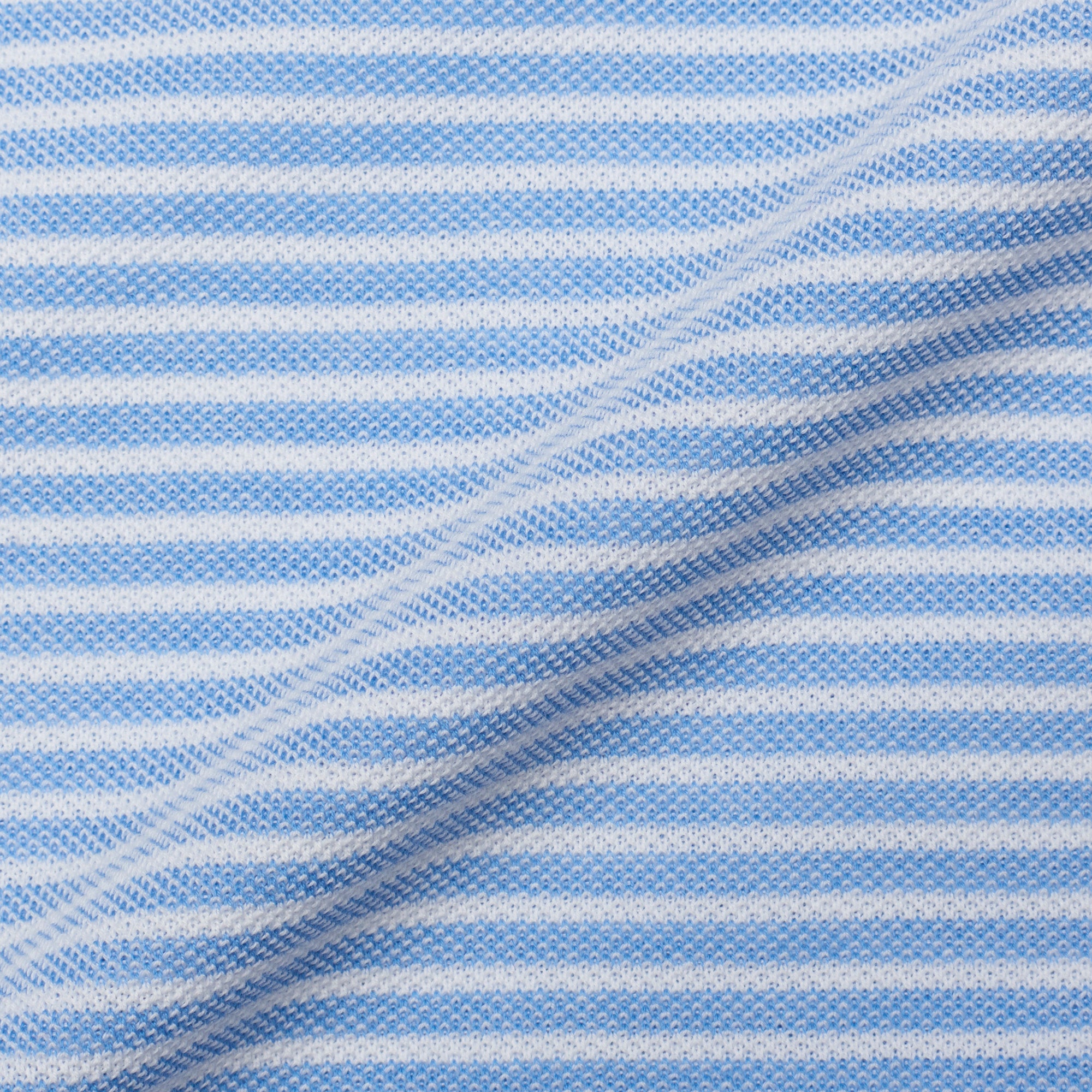FEDELI Light Blue Striped Cotton Light Pique Long Sleeve Polo Shirt EU 58 NEW US 3XL FEDELI