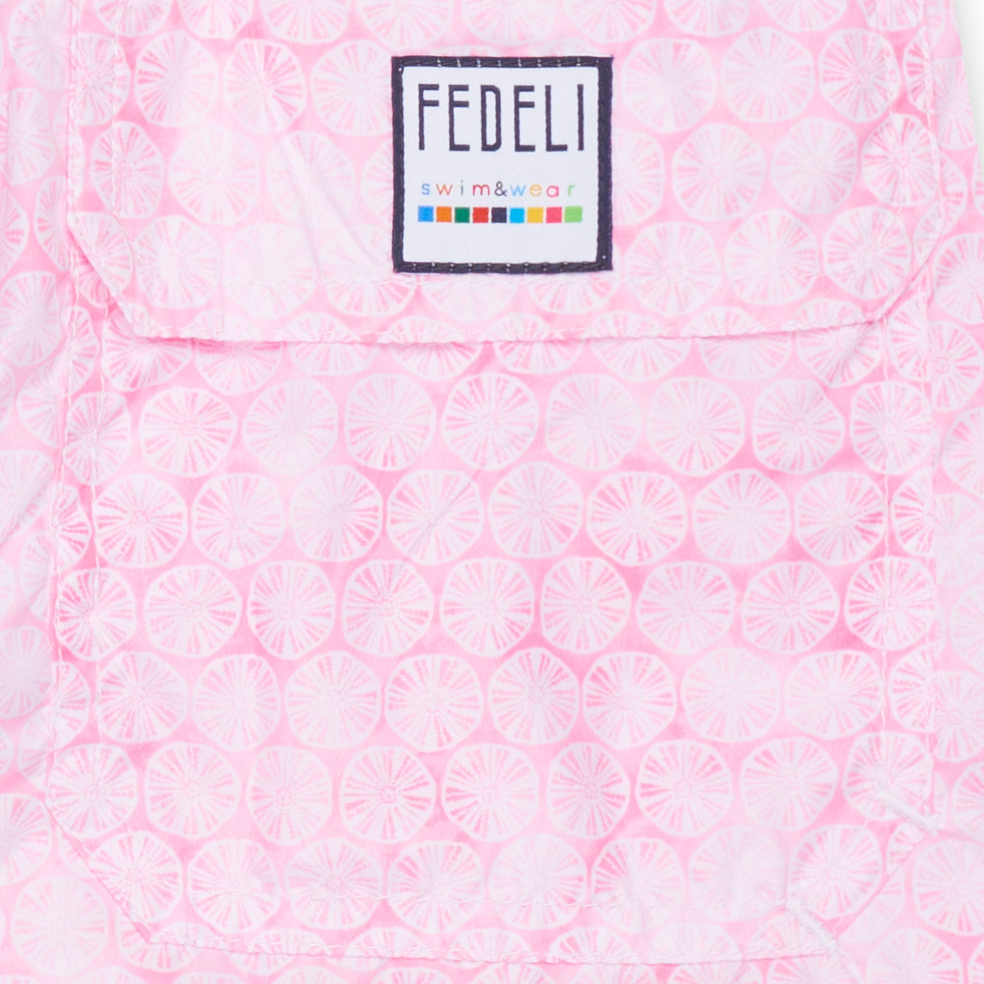 FEDELI Light Pink Circle Print Positano Airstop Swim Shorts Trunks NEW S FEDELI