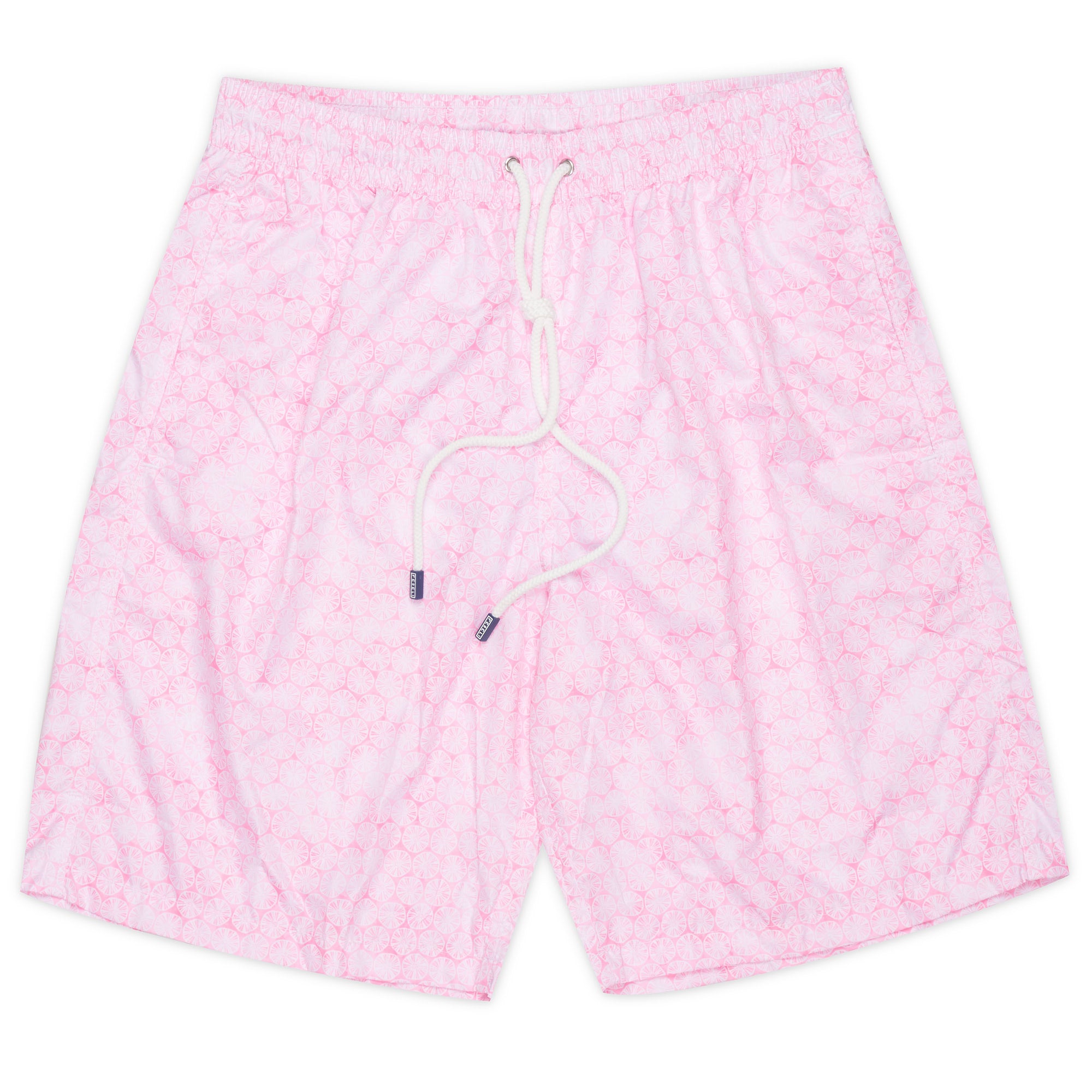 FEDELI Light Pink Circle Print Positano Airstop Swim Shorts Trunks NEW S FEDELI