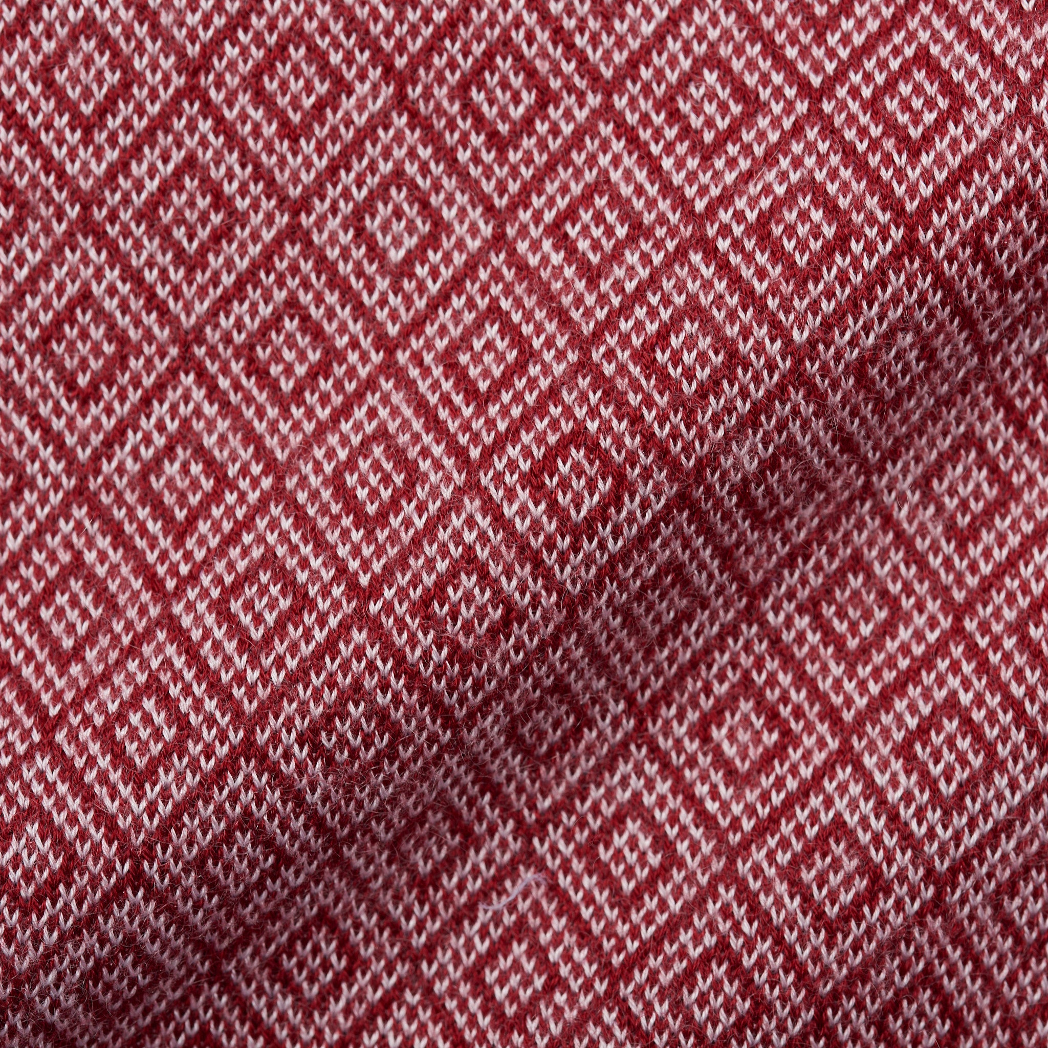 FEDELI Red Rhombus Patterned Cashmere-Silk High Zip Neck Sweater 50 NEW M FEDELI