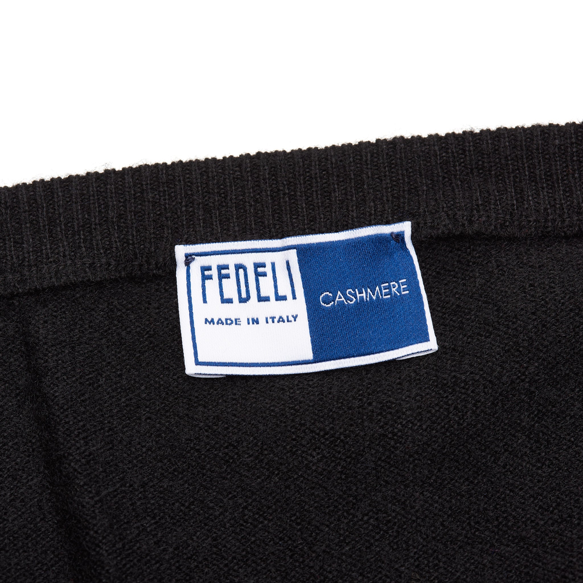 FEDELI Black Cashmere V-Neck Sleeveless Sweater NEW FEDELI