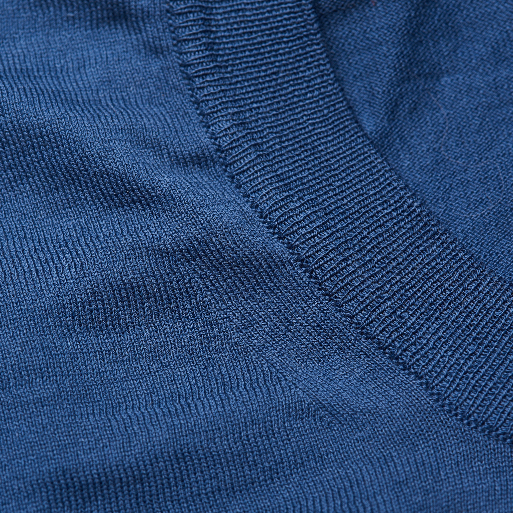 FEDELI Blue Supima Cotton Lightweight Crewneck Sweater NEW FEDELI
