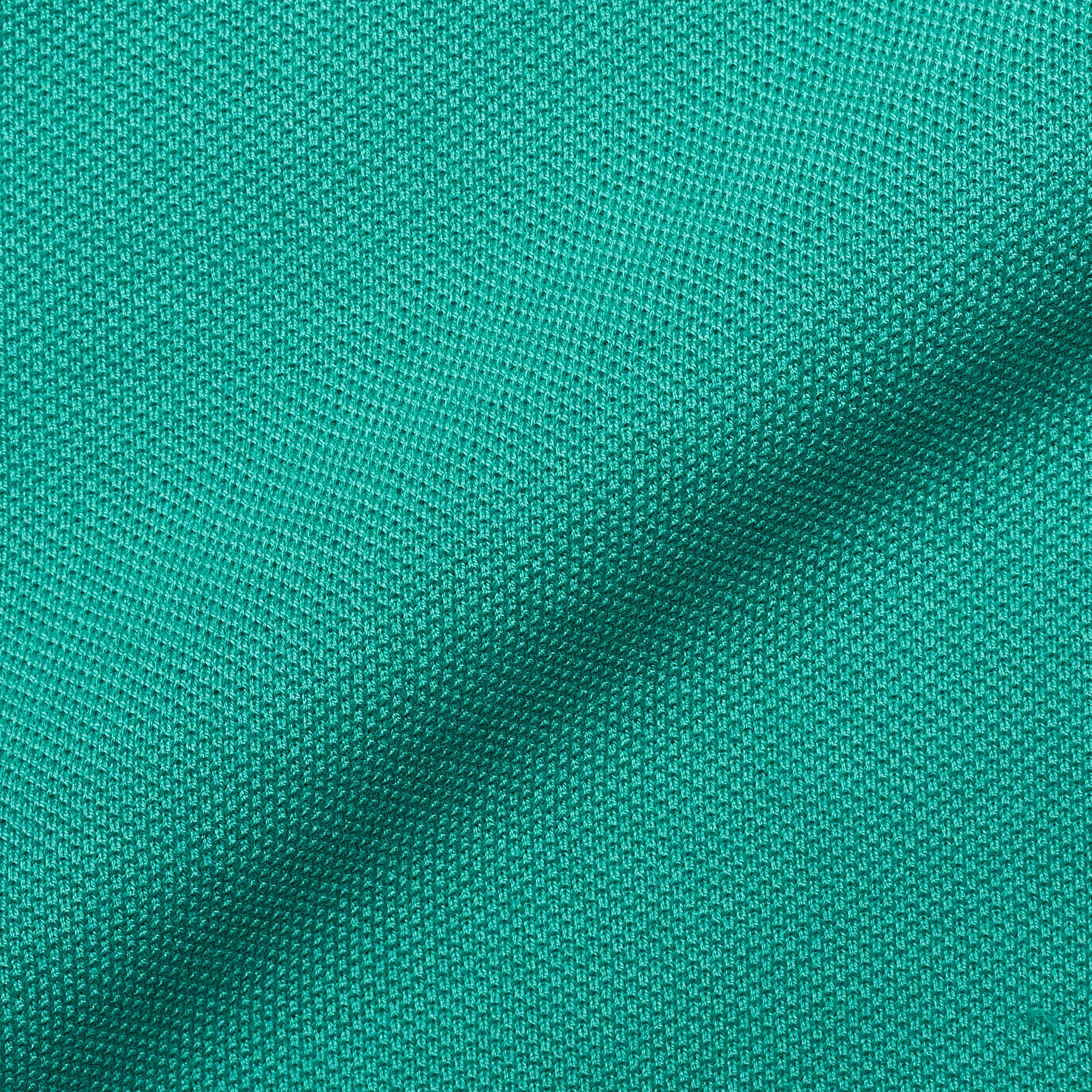 FEDELI Emerald Green Cotton Pique Long Sleeve Polo Shirt EU 48 NEW US S FEDELI