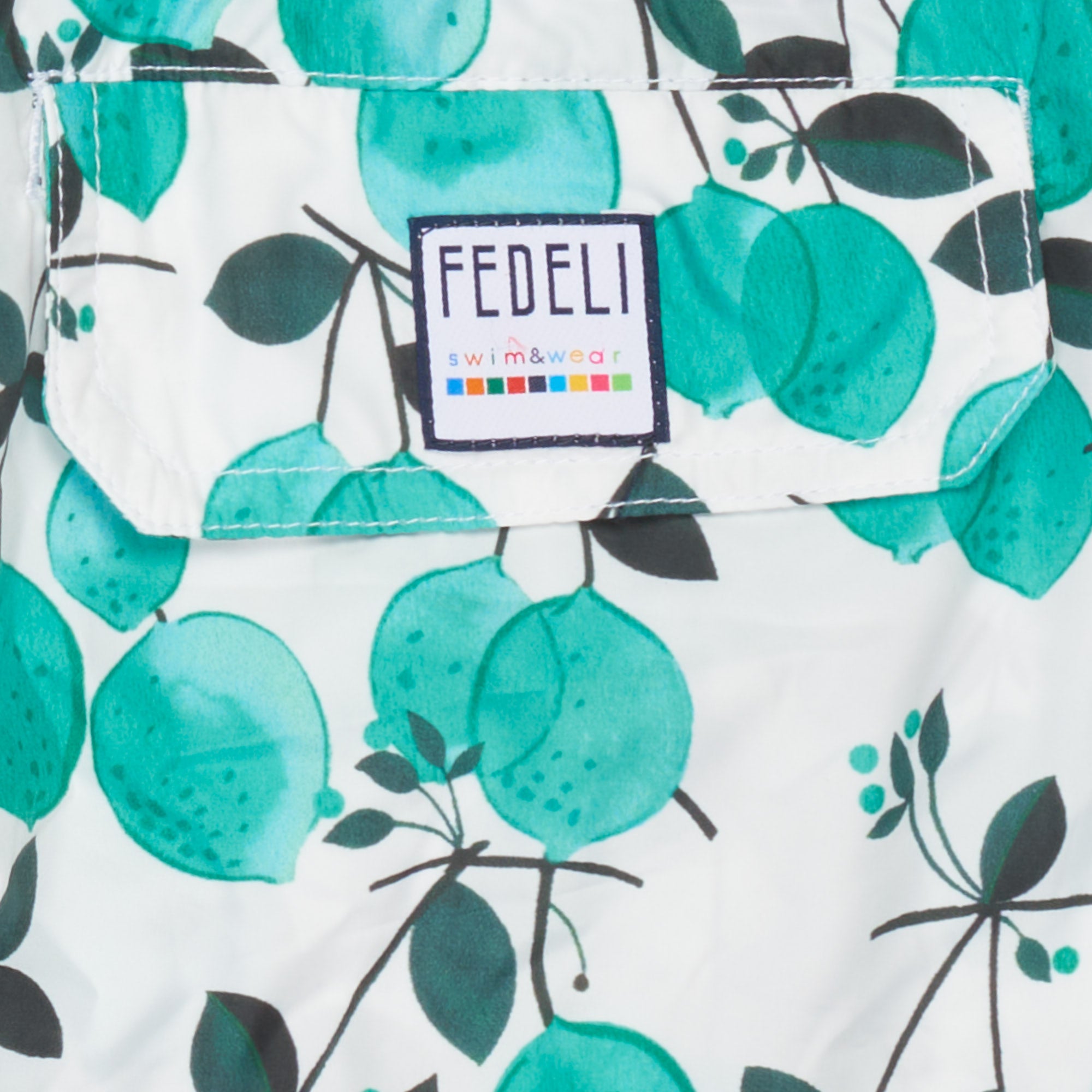 FEDELI White Green Lime printed Maldive Airstop Swim Shorts Trunks NEW Size XL FEDELI