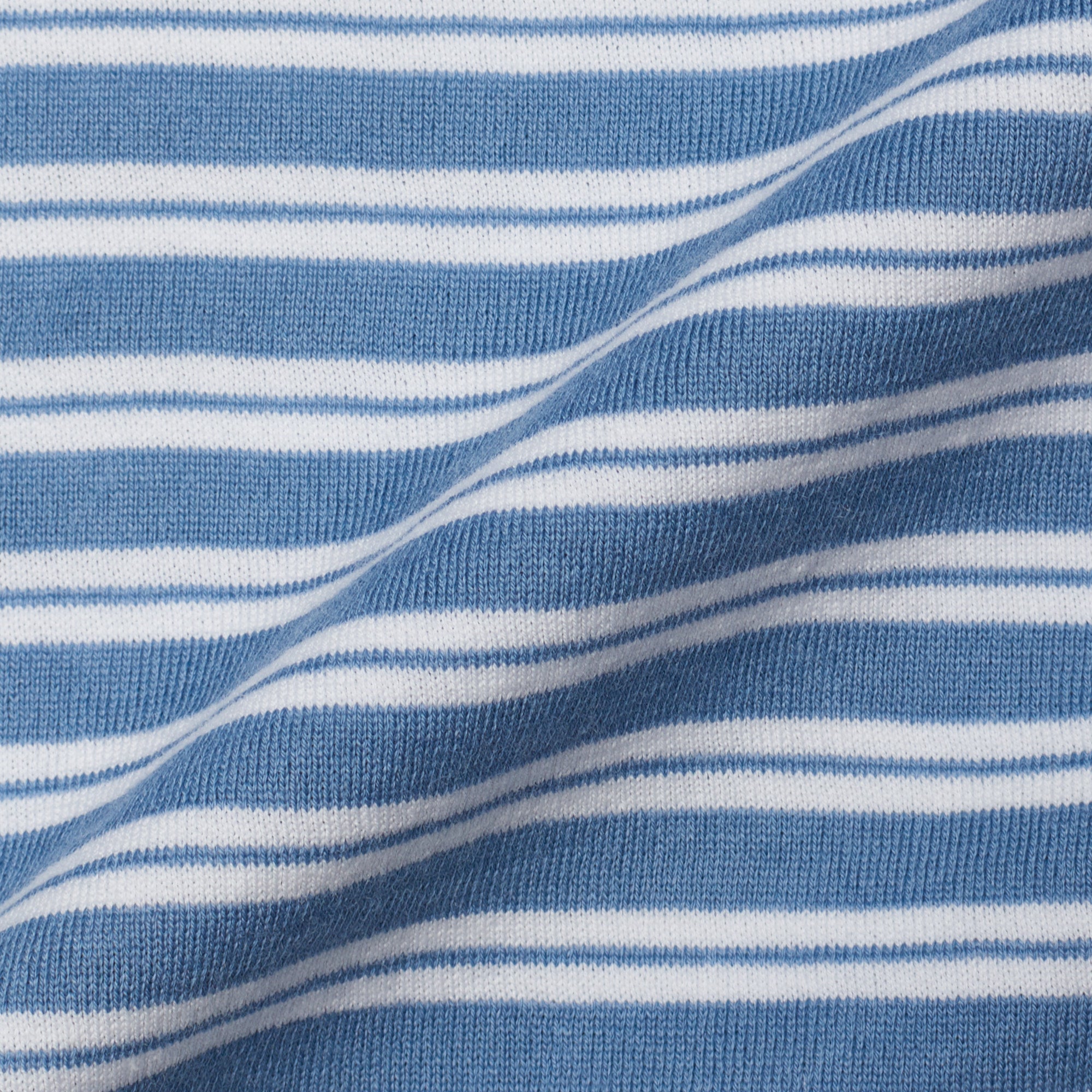 FEDELI "Editing" Blue Striped Jersey Cotton Short Sleeve Button-Down Polo Shirt 52 NEW L FEDELI