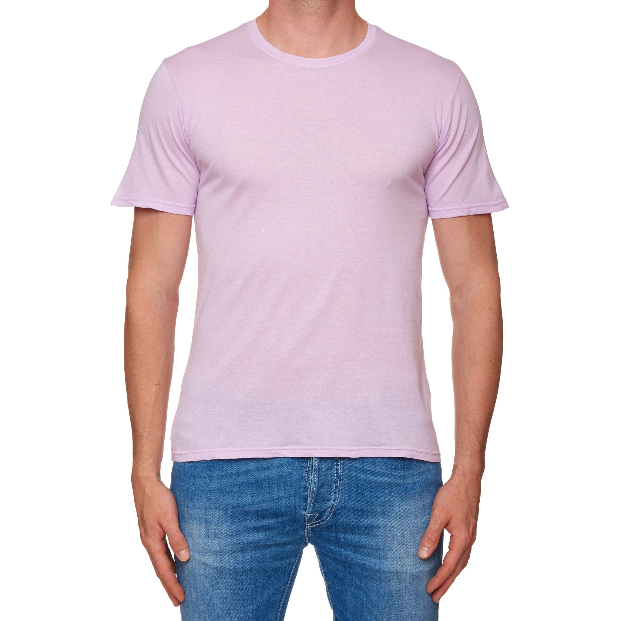 FEDELI "Gary" Light Purple Cotton Super Light Frosted T-Shirt EU 46 NEW US XS FEDELI