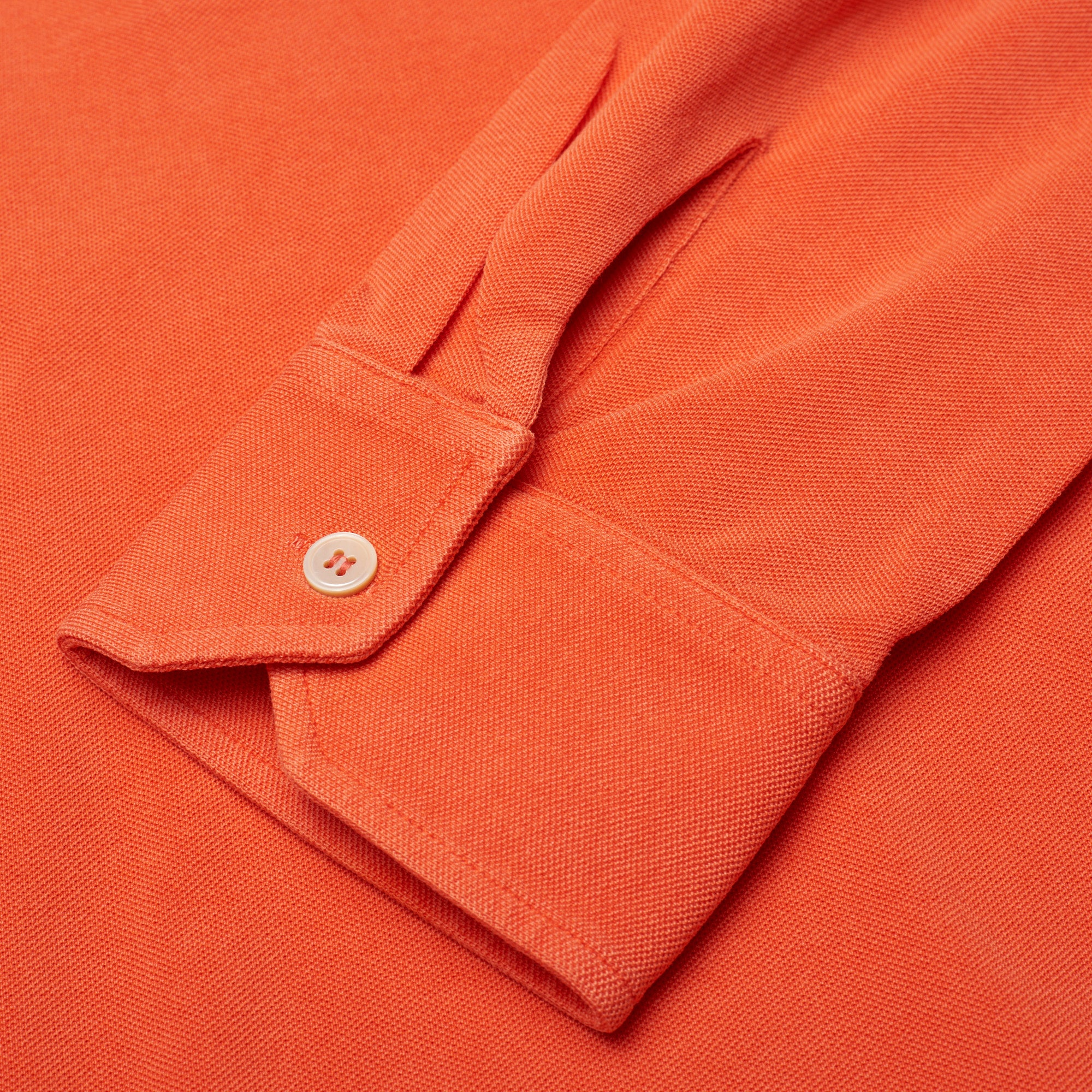 FEDELI "Goa" Orange Cotton Pique Long Sleeve Polo Shirt EU 50 NEW US M FEDELI