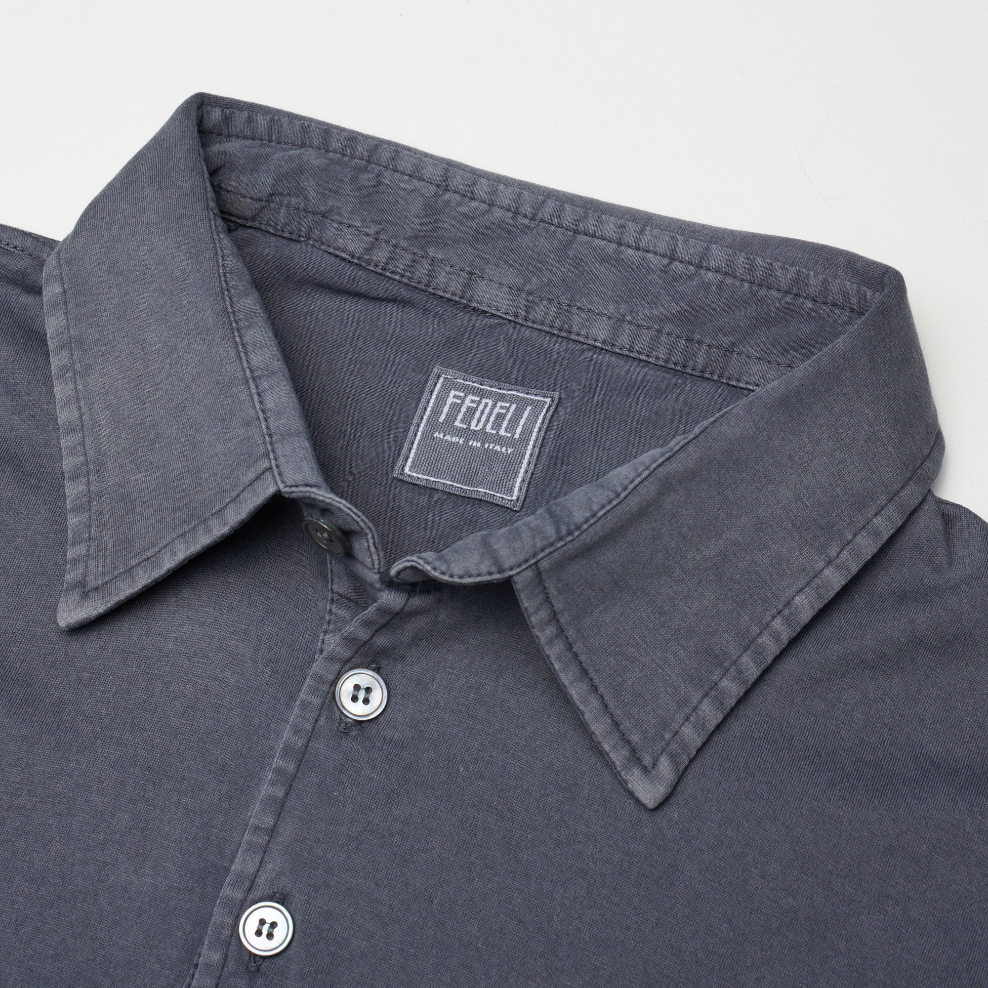 FEDELI "Jack" Gray Superlight Jersey Cotton Short Sleeve Polo Shirt 46 NEW XS FEDELI