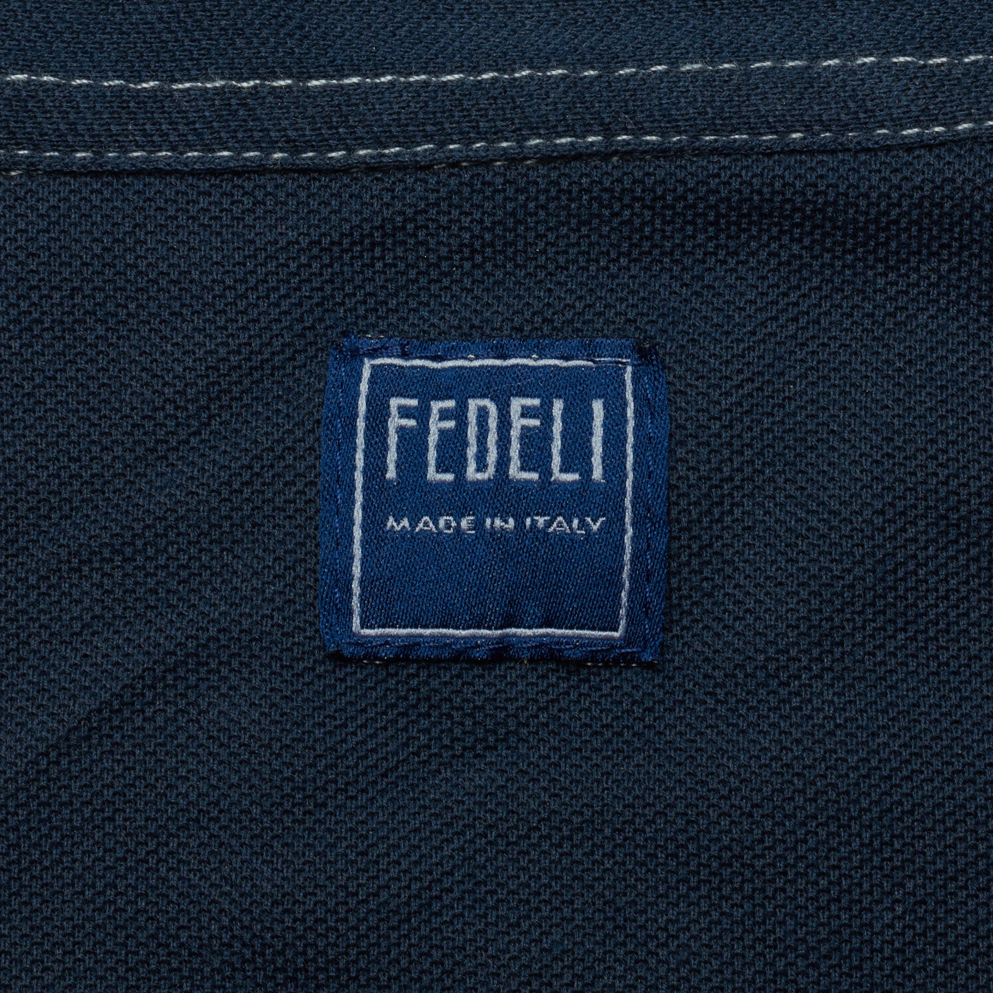 FEDELI "Kaos" Navy Blue Garment Dyed Cotton Pique Polo Shirt 46 NEW XS Slim FEDELI