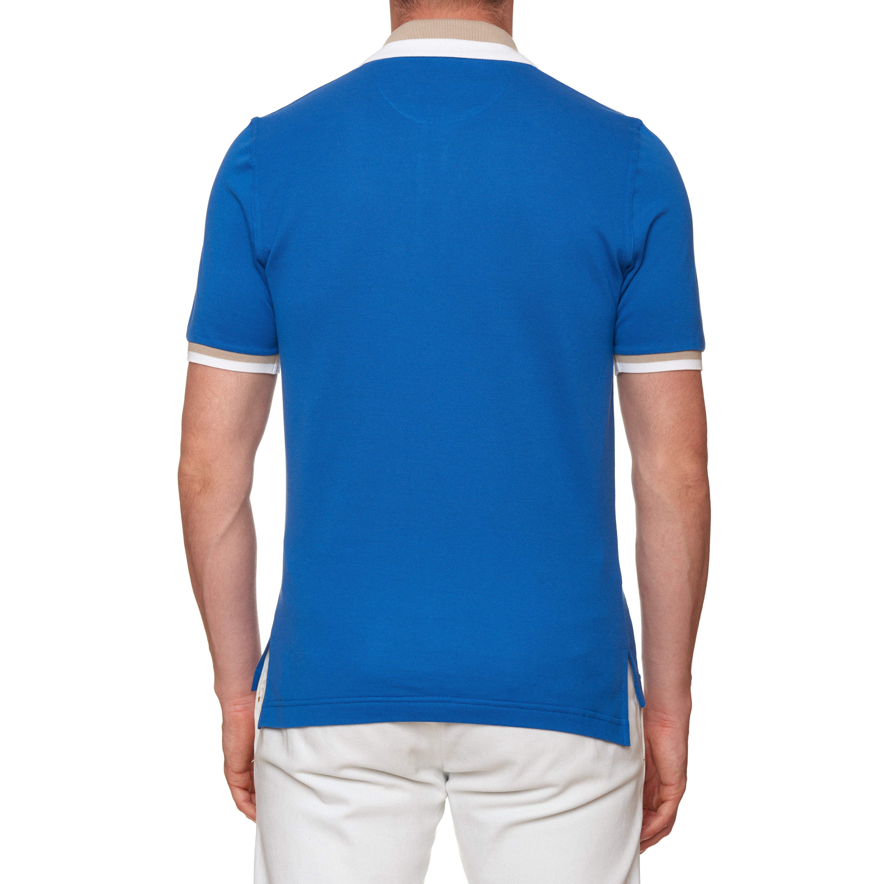 FEDELI "Mario" Blue Cotton Short Sleeve Pique Polo Shirt EU 48 NEW US S FEDELI