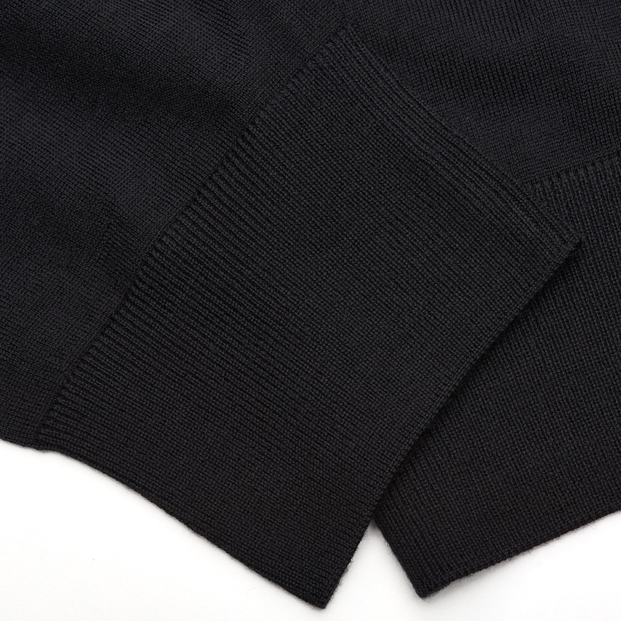 FEDELI "Millionaire" Black Super Wool Crewneck Sweater NEW Slim Fit FEDELI