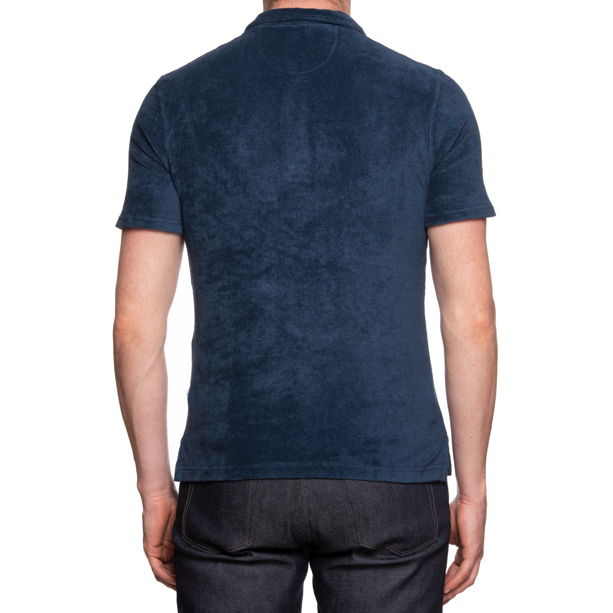 FEDELI "Mondial" Dark Blue Terry Cloth Polo Shirt EU 46 NEW US XS Slim Fit FEDELI