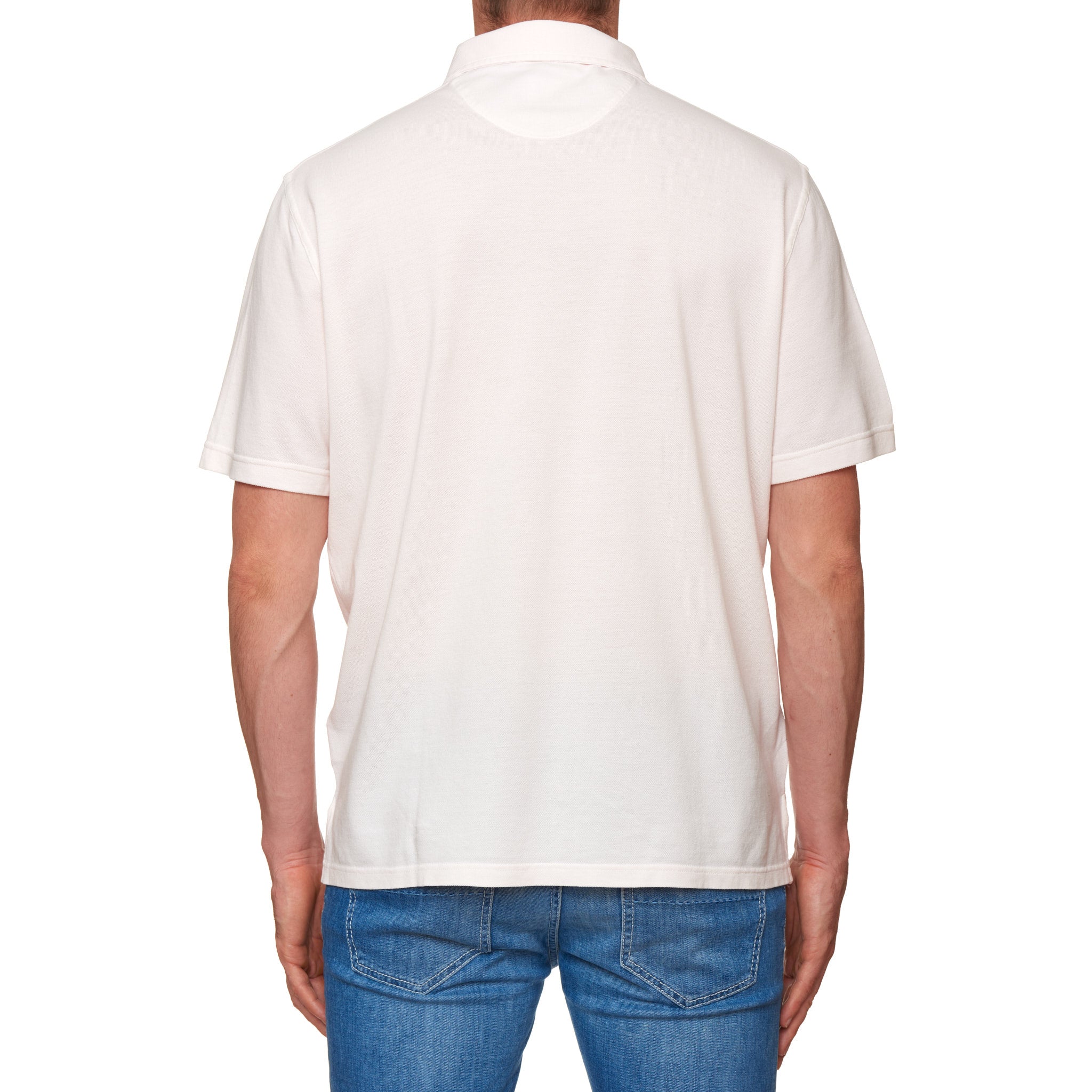 FEDELI "North" Ultra Light Pink Cotton Pique Short Sleeve Polo Shirt NEW FEDELI