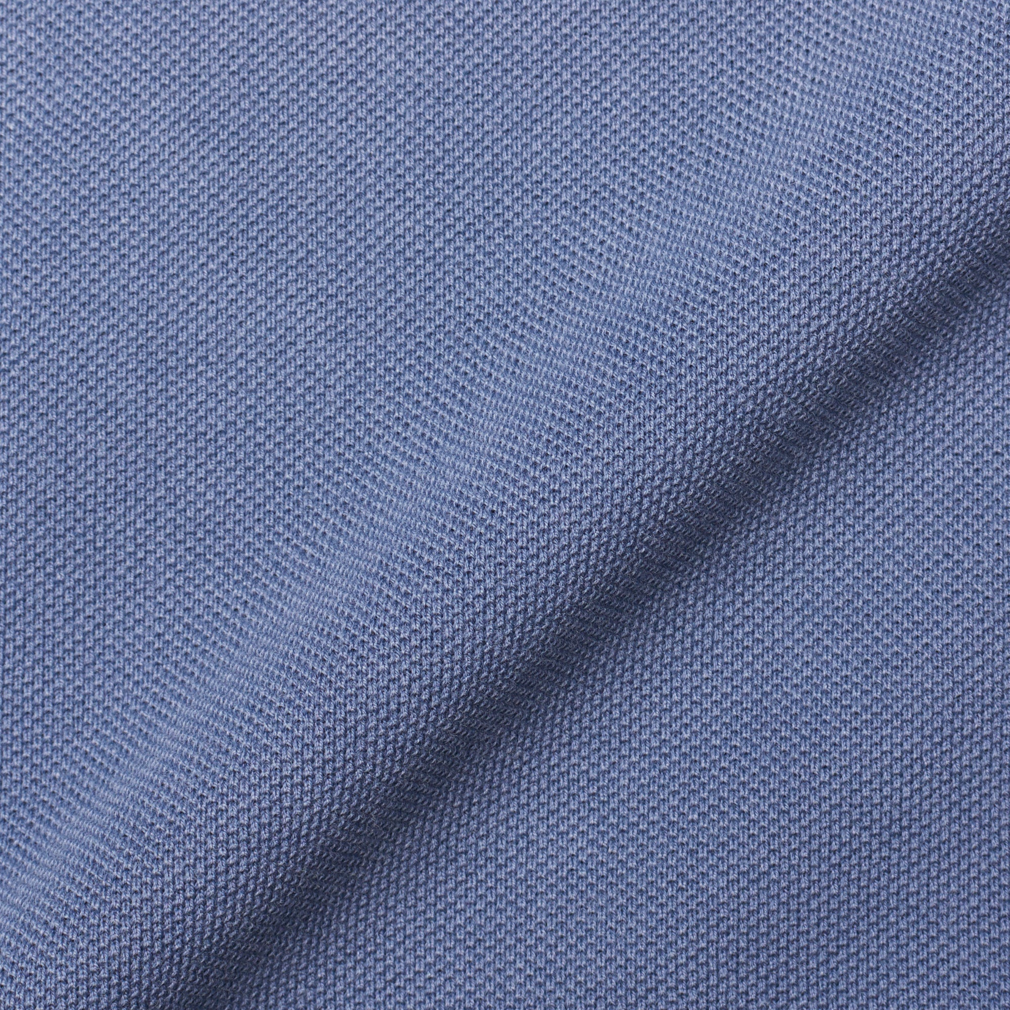 FEDELI "North" Steel Blue Cotton Frosted Pique Short Sleeve Polo Shirt NEW FEDELI