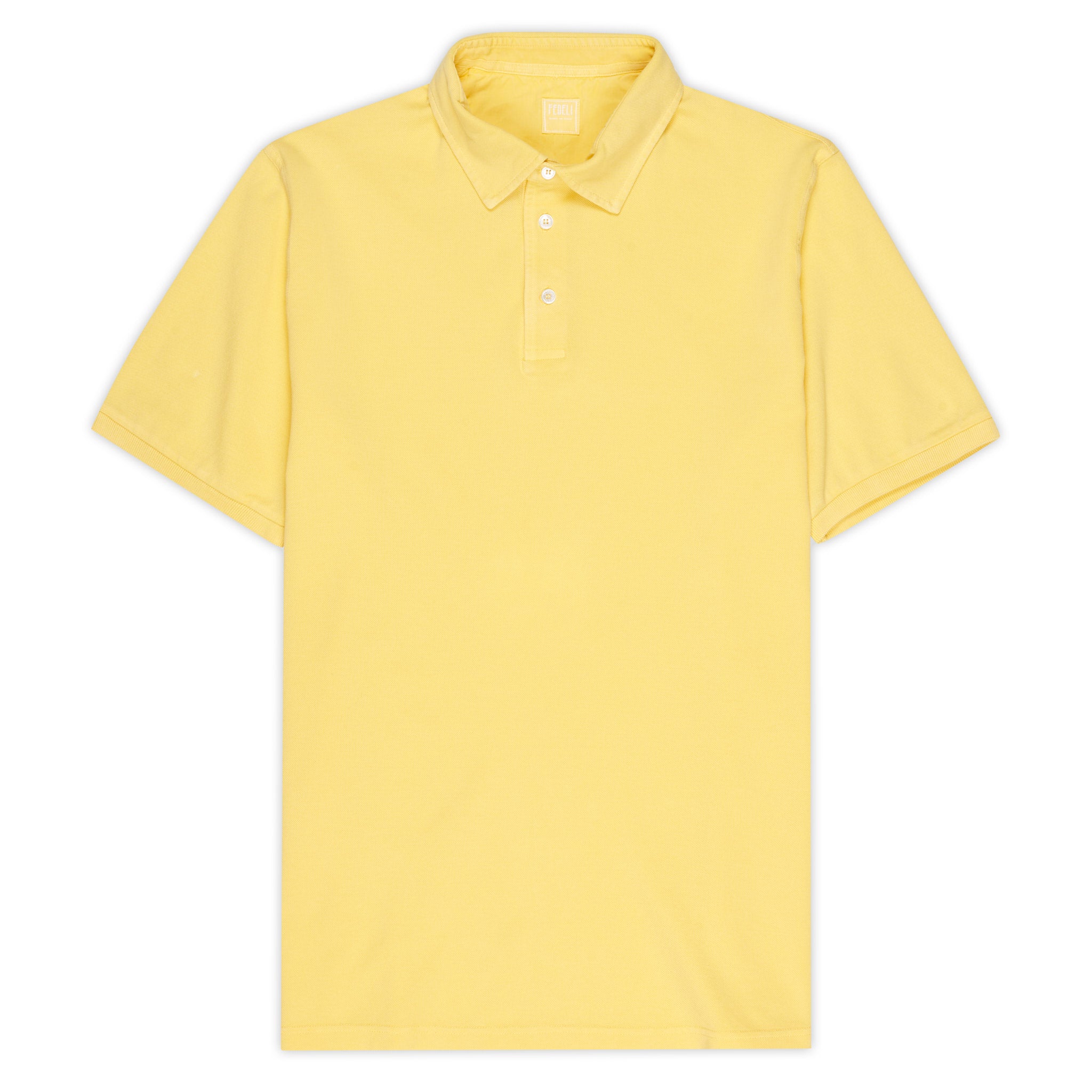 FEDELI "North" Yellow Cotton Pique Short Sleeve Polo Shirt 56 NEW 2XL Slim Fit FEDELI