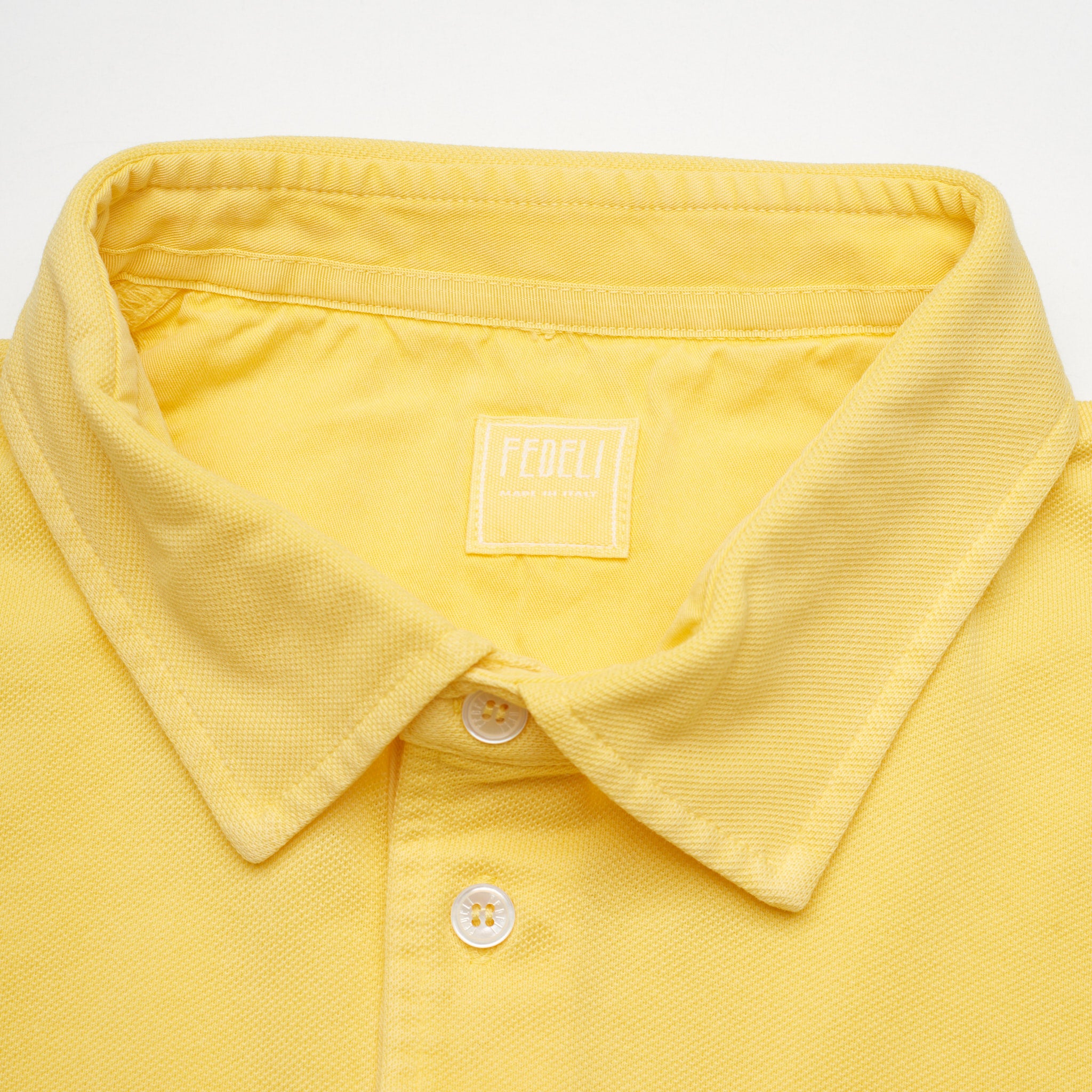 FEDELI "North" Yellow Cotton Pique Short Sleeve Polo Shirt 56 NEW 2XL Slim Fit FEDELI