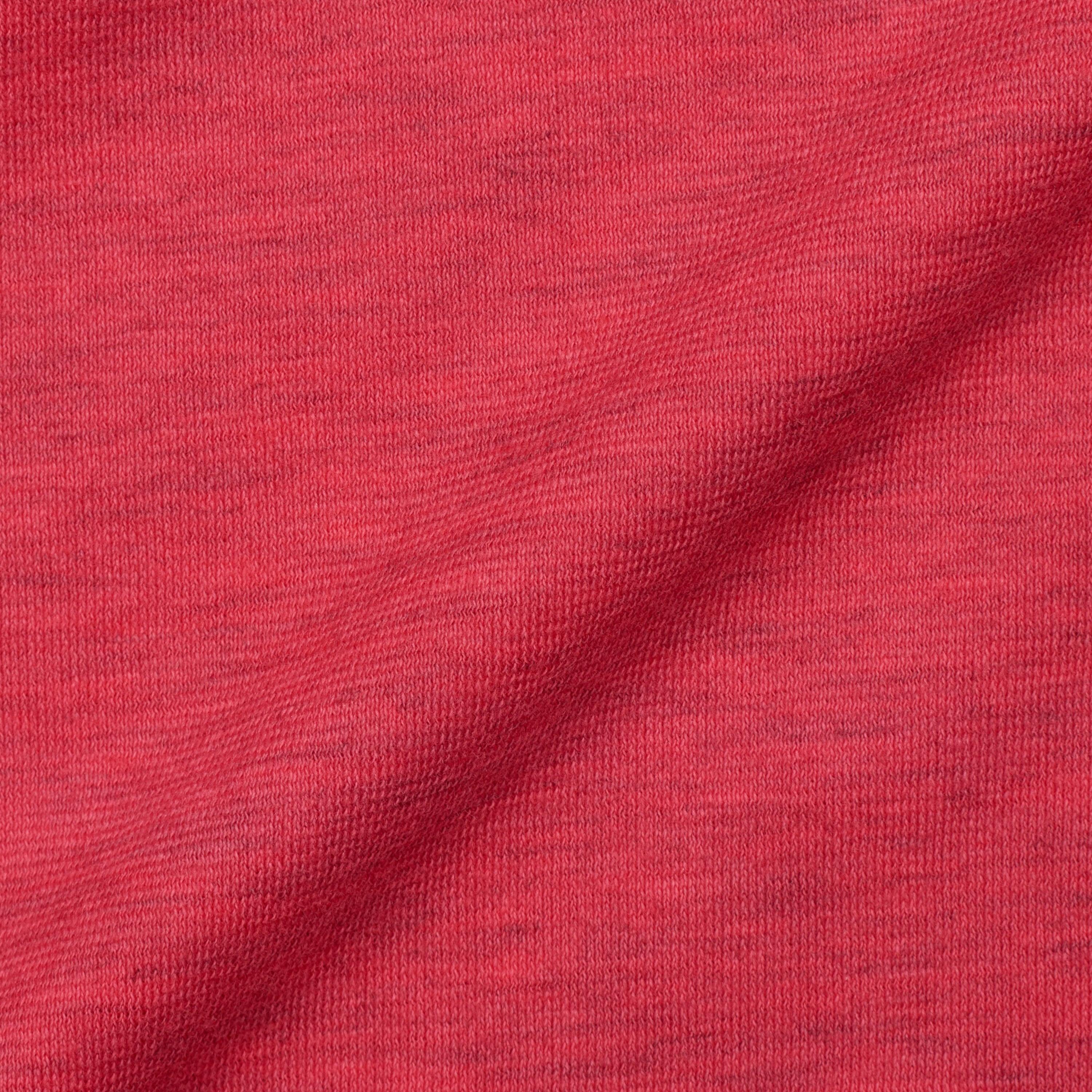 FEDELI "Tommy" Heather Dark Pink Cotton Short Sleeve Jersey Polo Shirt NEW FEDELI