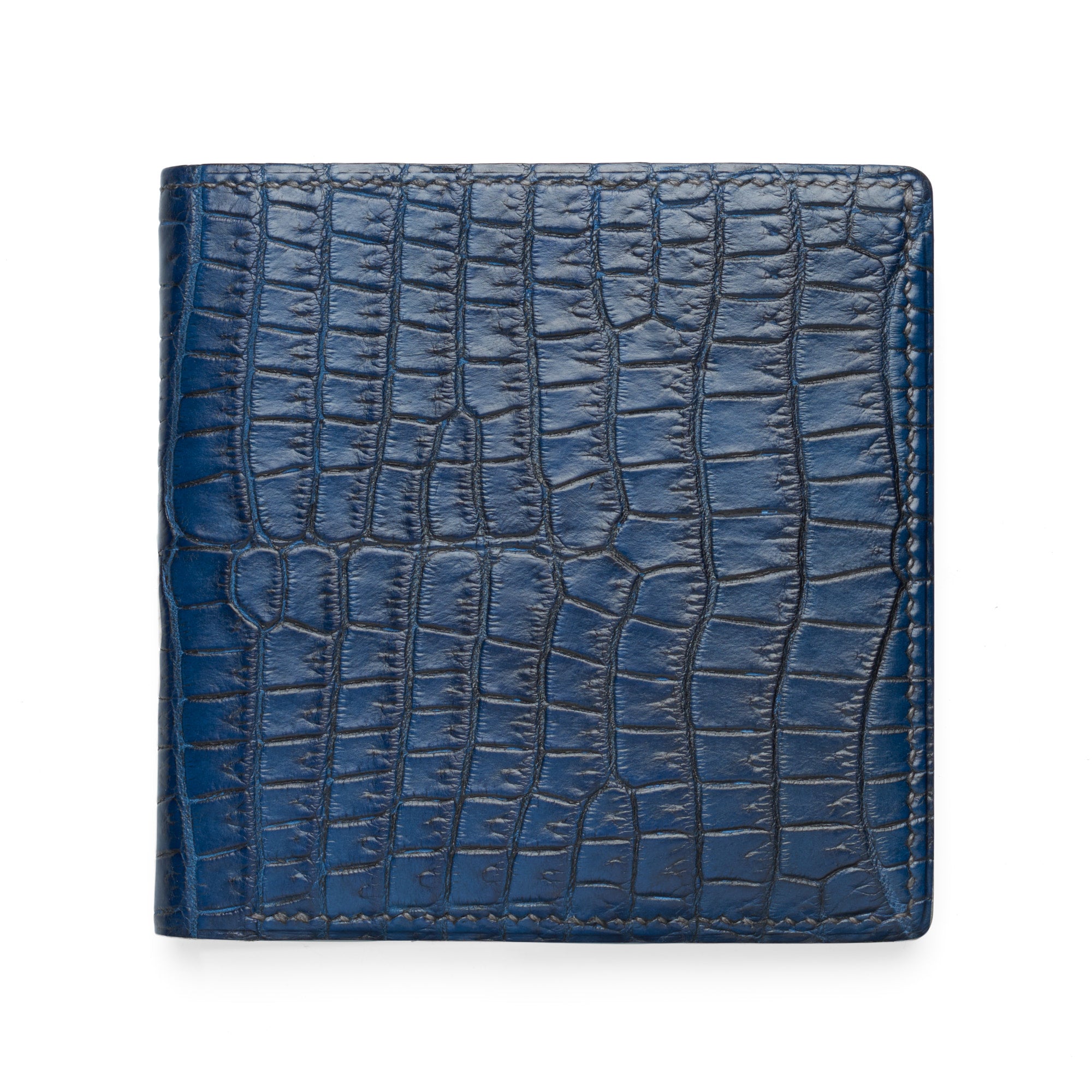 G LANCELOT Paris Blue Crocodile Leather Billfold Card Holder Wallet NEW with Pouch G LANCELOT