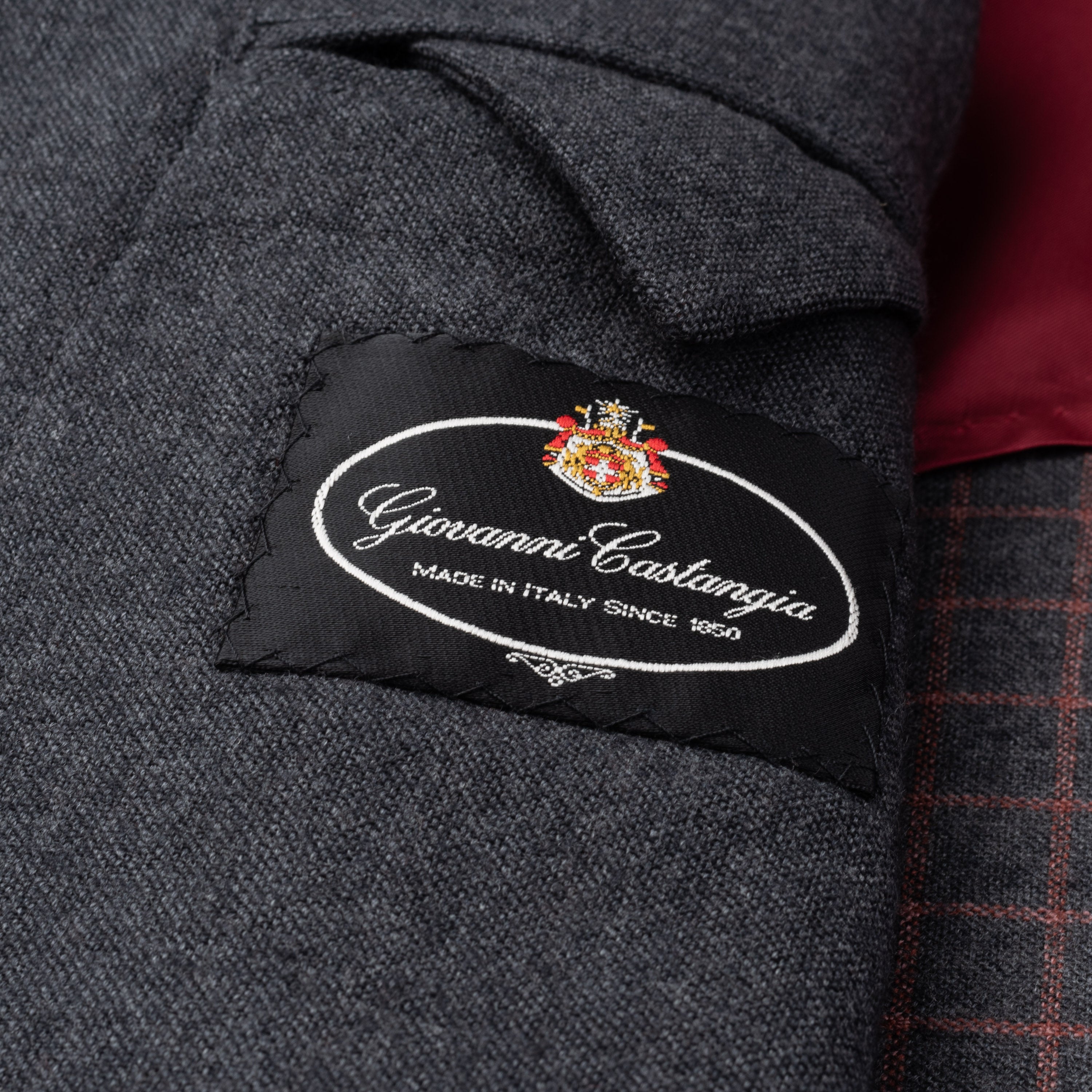 GIOVANNI CASTANGIA Handmade Gray Wool Flannel Jacket EU 50 NEW US 40 CASTANGIA