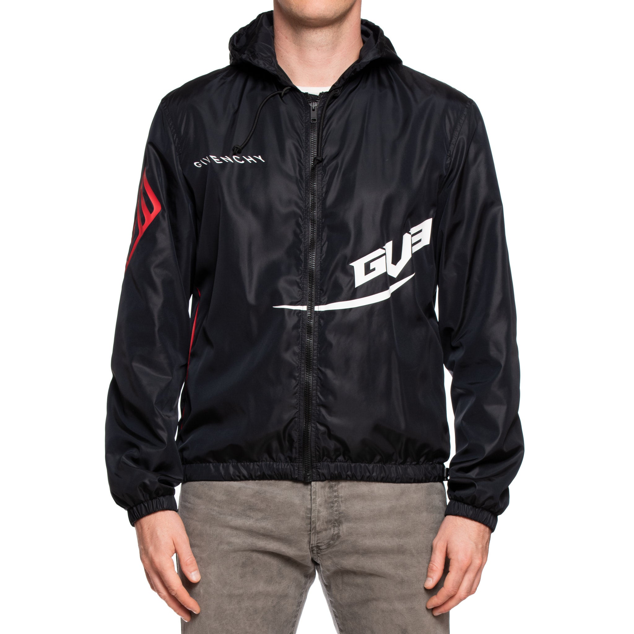 GIVENCHY Paris Black Hooded Windbreaker Jacket NEW GIVENCHY