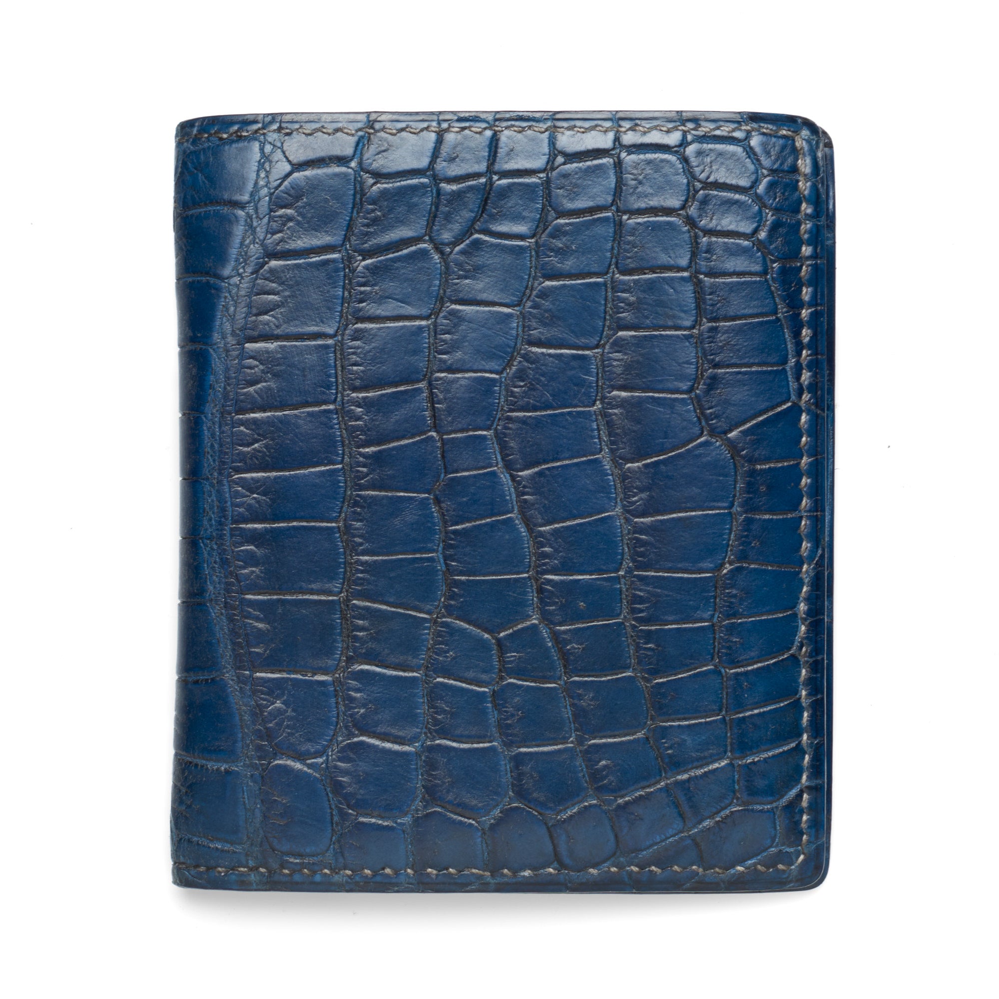 Men's Double Side Handmade Crocodile Leather Long Wallet