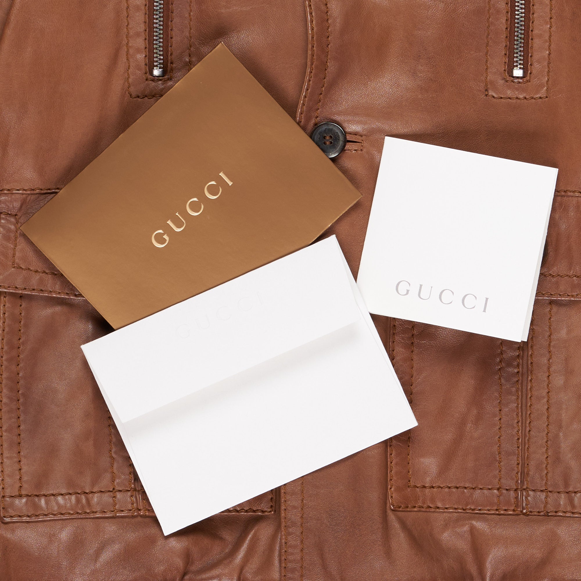 GUCCI Made in Italy Brown Leather Boys Bomber Flight Jacket Size 8 Children GUCCI