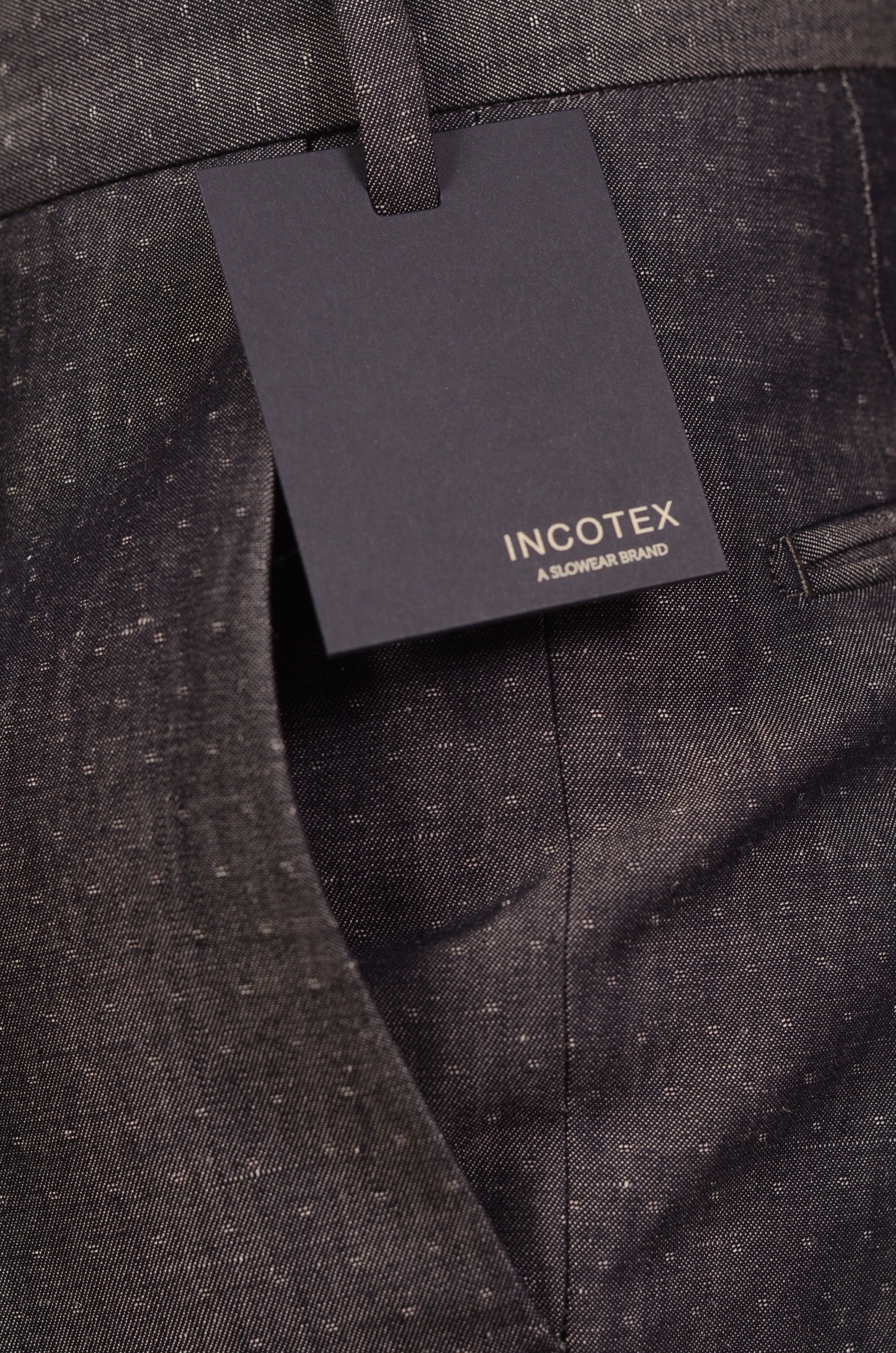 INCOTEX (Slowear) Gray Wool-Linen Flat Front Dress Pants EU 56 NEW US 40 Slim Fit INCOTEX