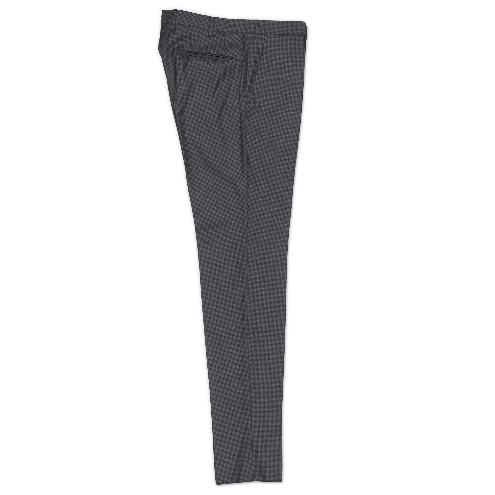 INCOTEX (Slowear) Dark Gray Patterned Virgin Wool Dress Pants NEW Slim Fit INCOTEX