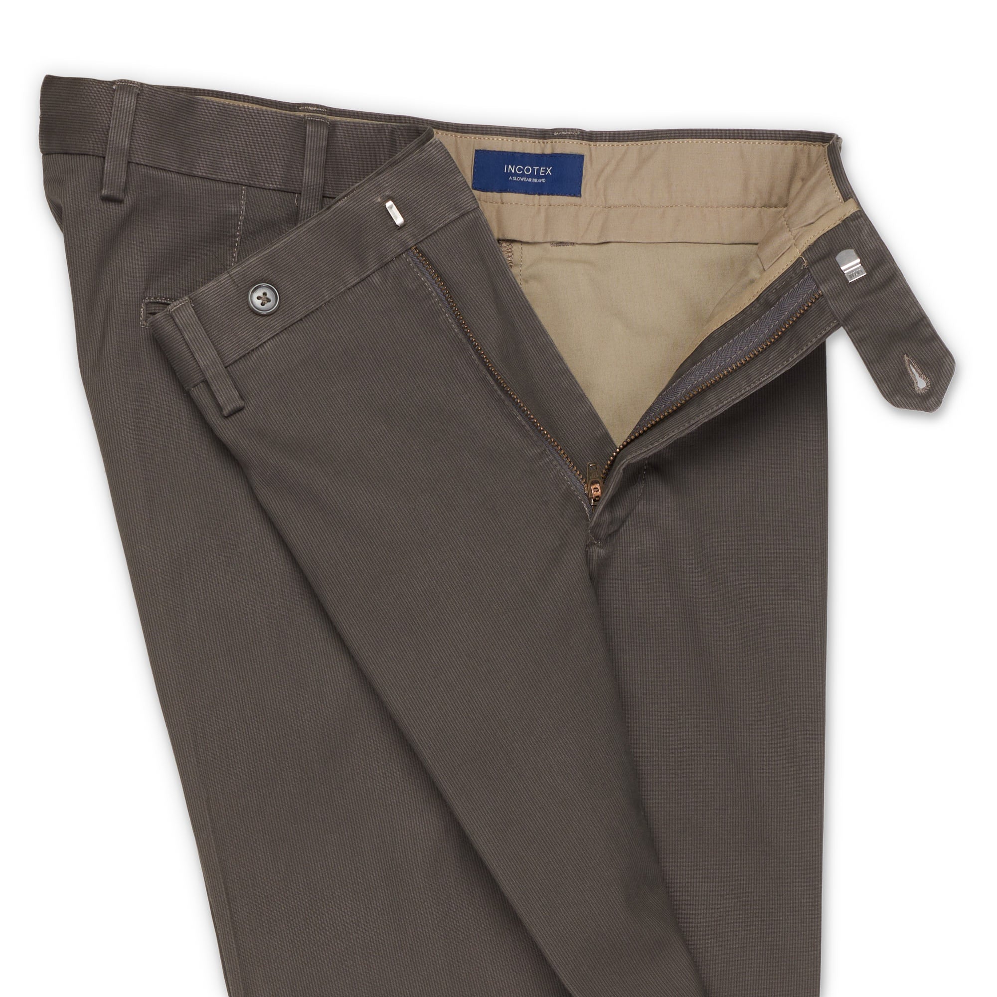 INCOTEX (Slowear) Gray Cotton Stretch Pants NEW Slim Fit INCOTEX
