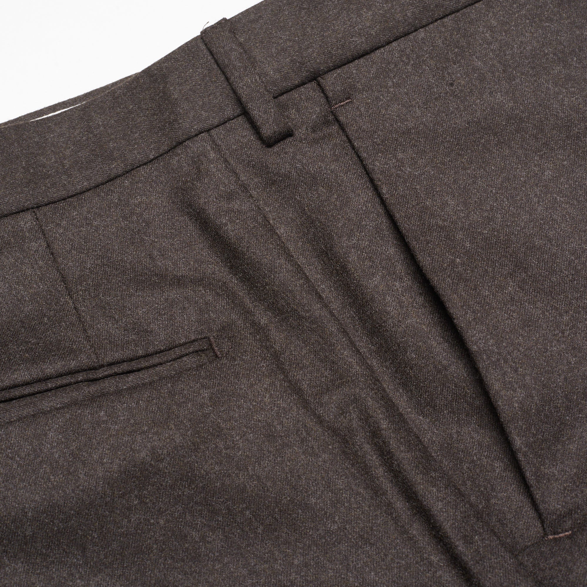 INCOTEX (Slowear) Taupe Flannel Wool Flat Front Dress Pants EU 54 NEW US 38 Slim INCOTEX