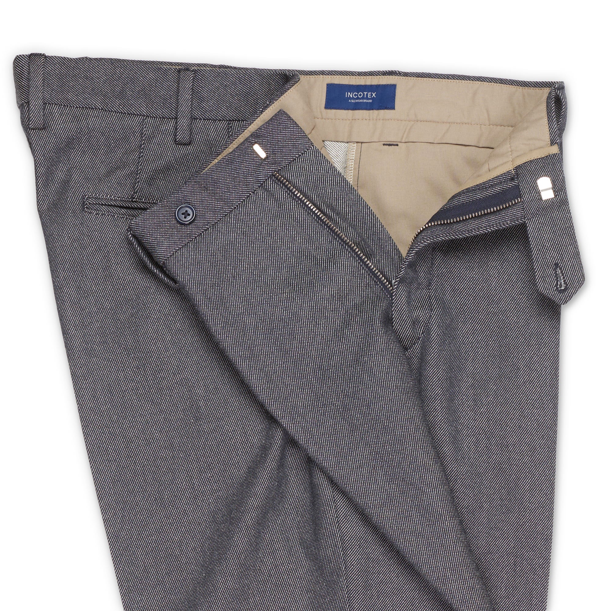 INCOTEX (Slowear) Gray Wool-Cotton Twill Pants EU 58 NEW US 42 Slim Fit INCOTEX