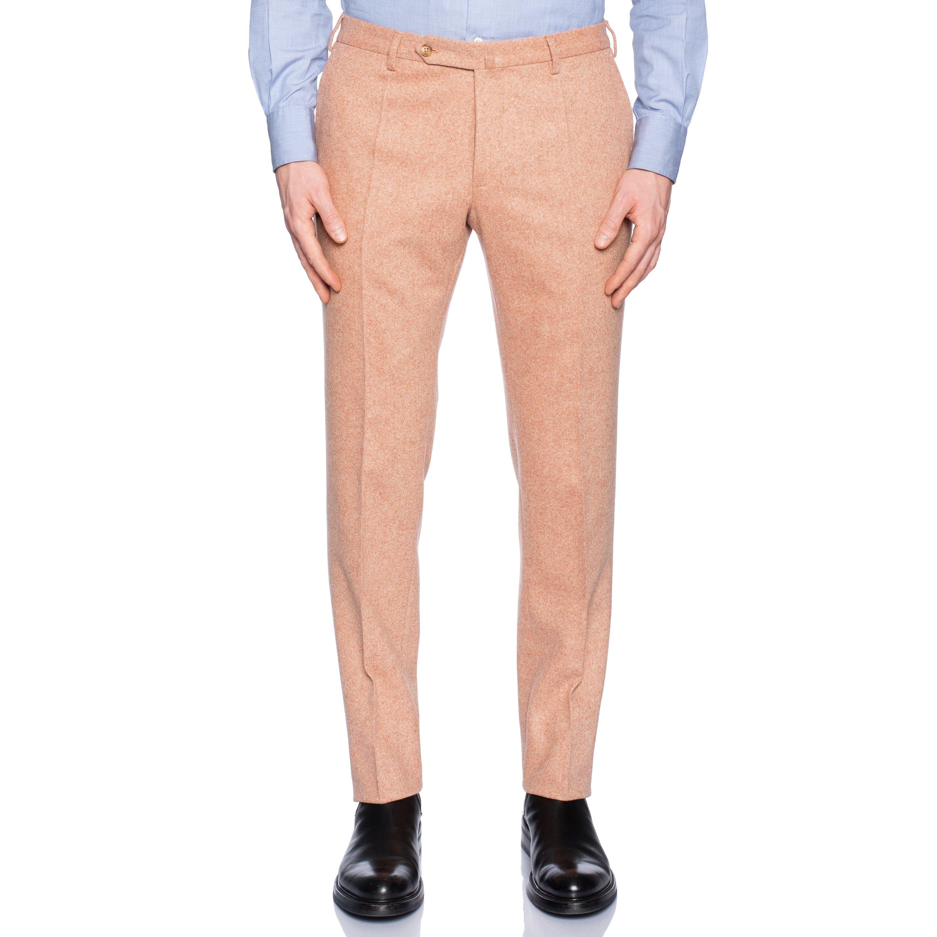 INCOTEX (Slowear) Light Salmon Color Wool Flannel Pants NEW Slim Fit INCOTEX