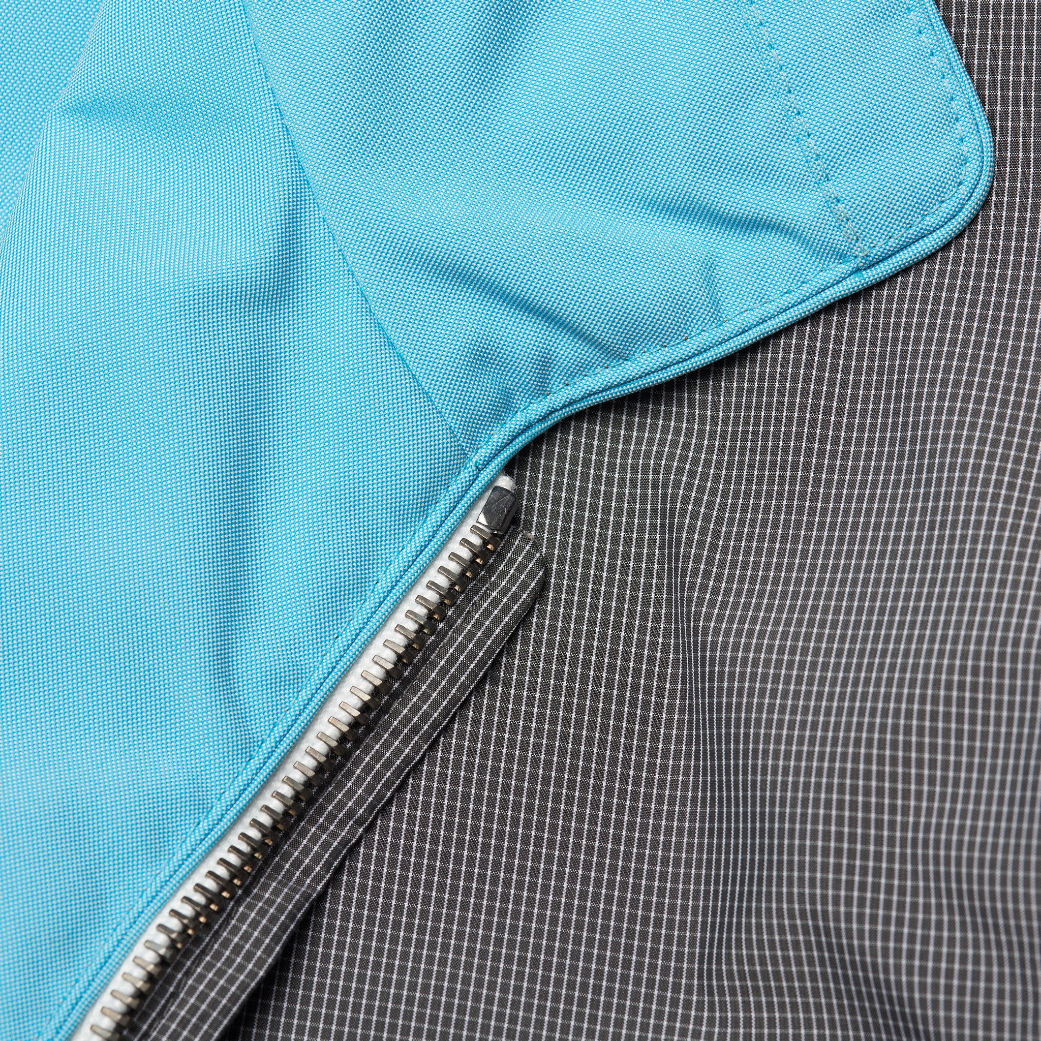 ISAIA Azure Blue Gray Plaid Poly Aqua Canvas Reversible Jacket EU 52 NEW US L ISAIA