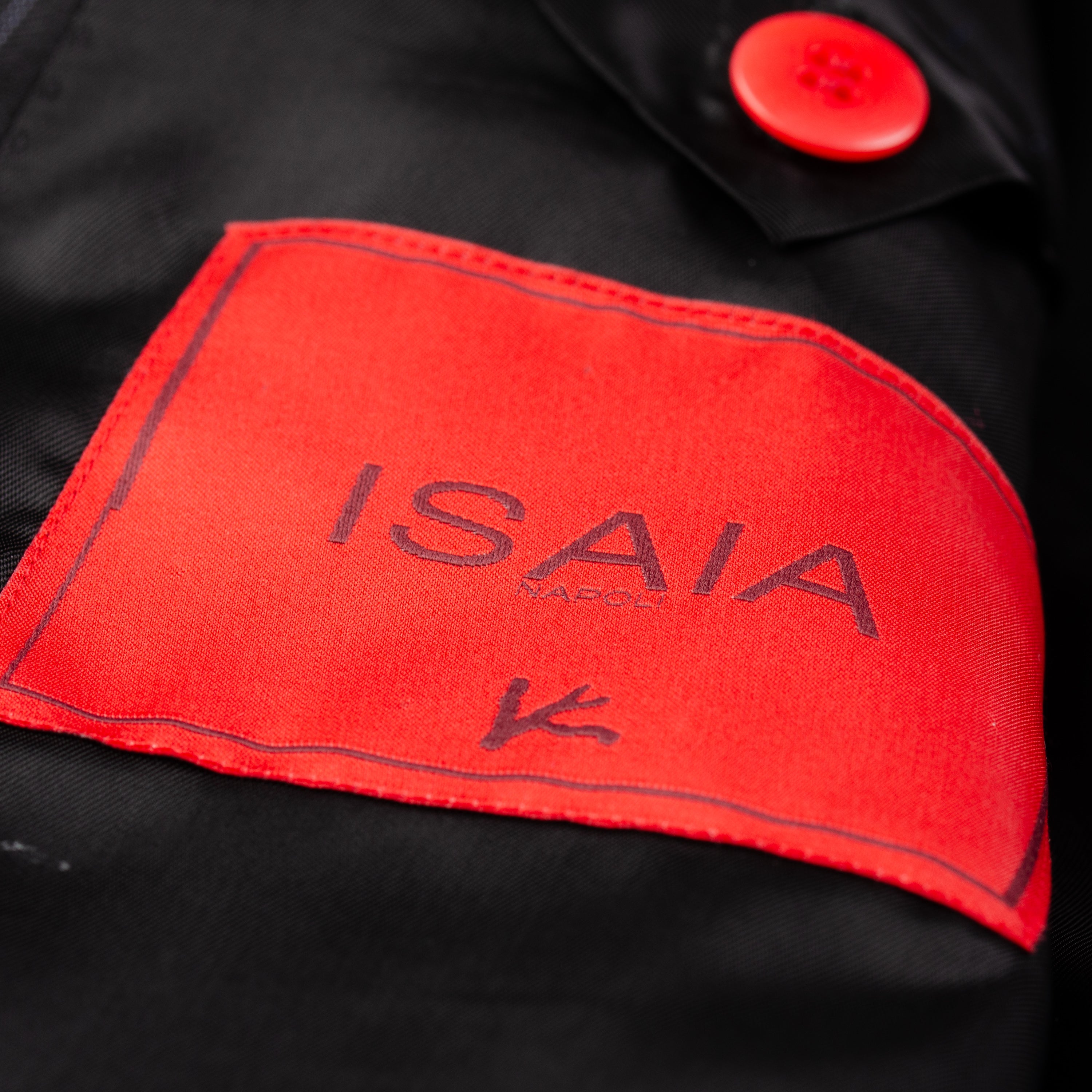 ISAIA "Base S" Black Herringbone Striped Wool Super 130's Jacket EU 54 NEW US 44 ISAIA