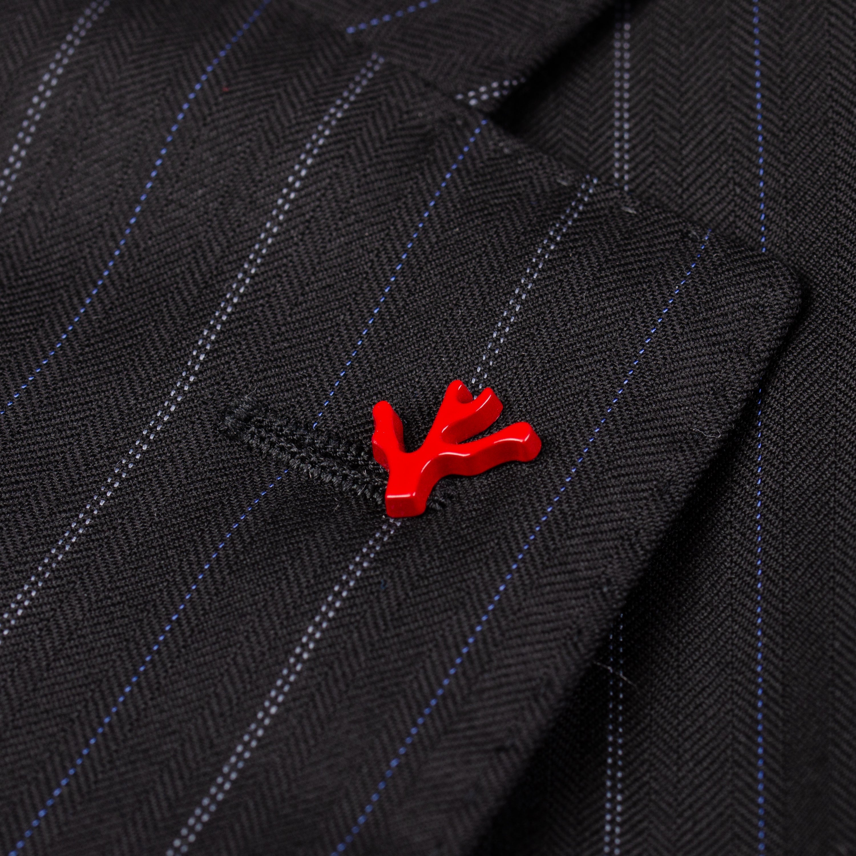 ISAIA "Base S" Black Herringbone Striped Wool Super 130's Jacket EU 54 NEW US 44 ISAIA