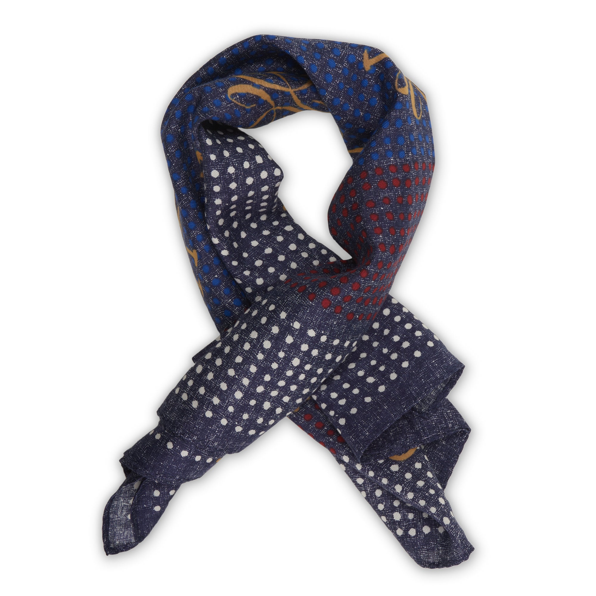 Louis Vuitton Navy Blue Card Monogram Silk Blend Bandana Scarf