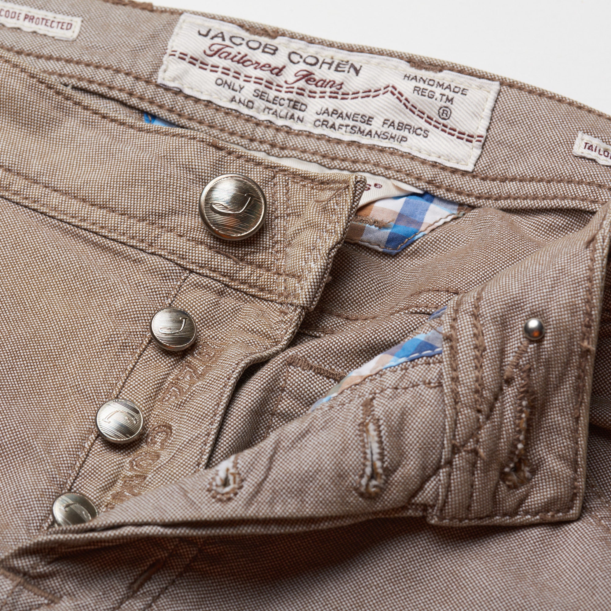 JACOB COHEN W622 Comfort Light Brown Cotton Stretch Slim Fit Jeans Pants US 33 JACOB COHEN